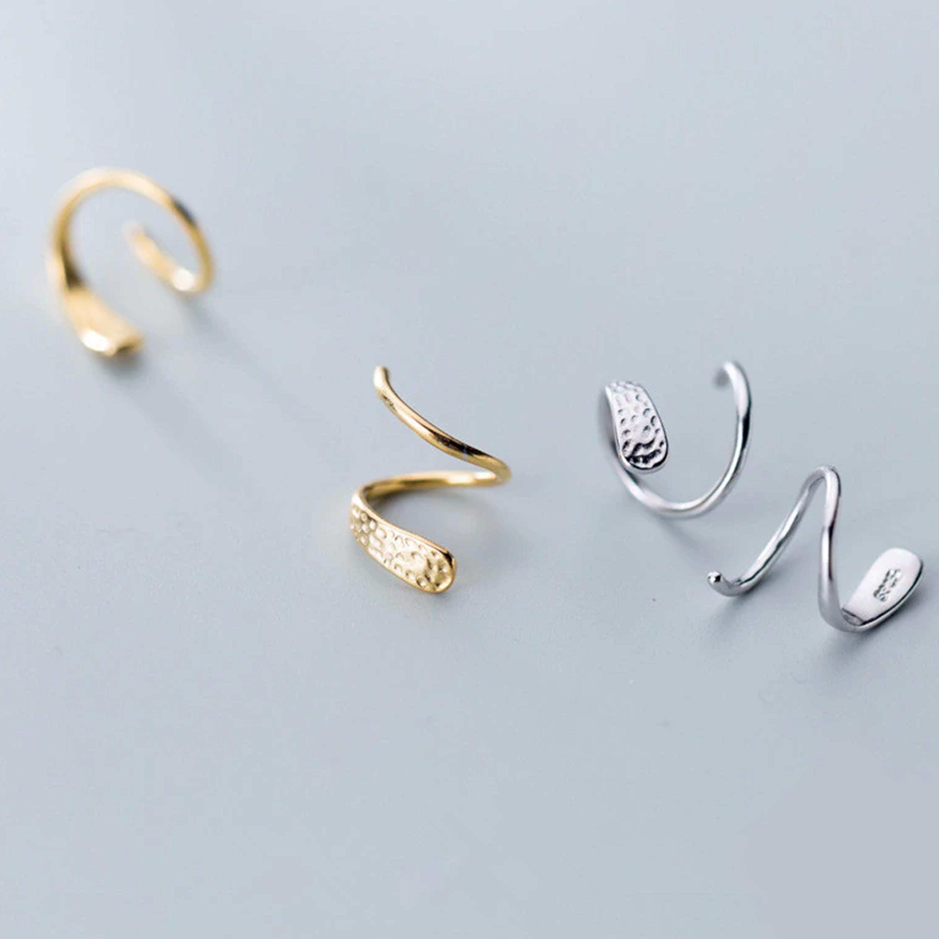 925 sterling silver spiral stud earrings