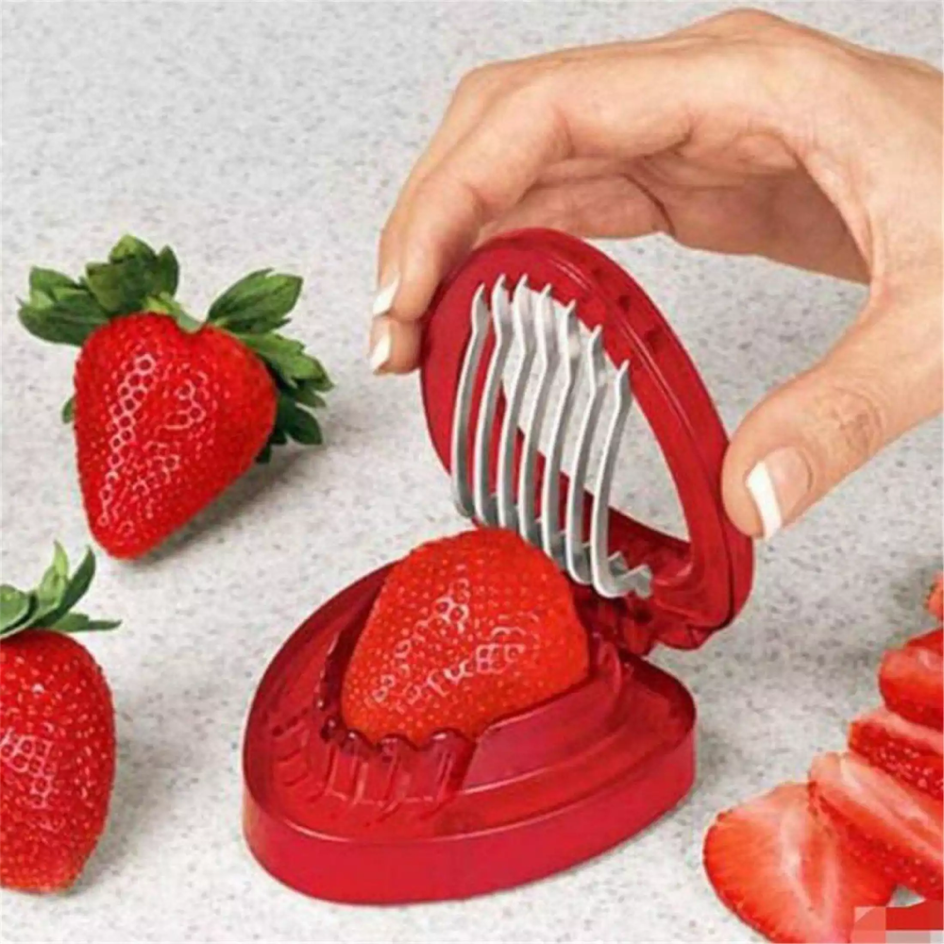 7 blade strawberry slicer quick fruit cutter for desserts and baking