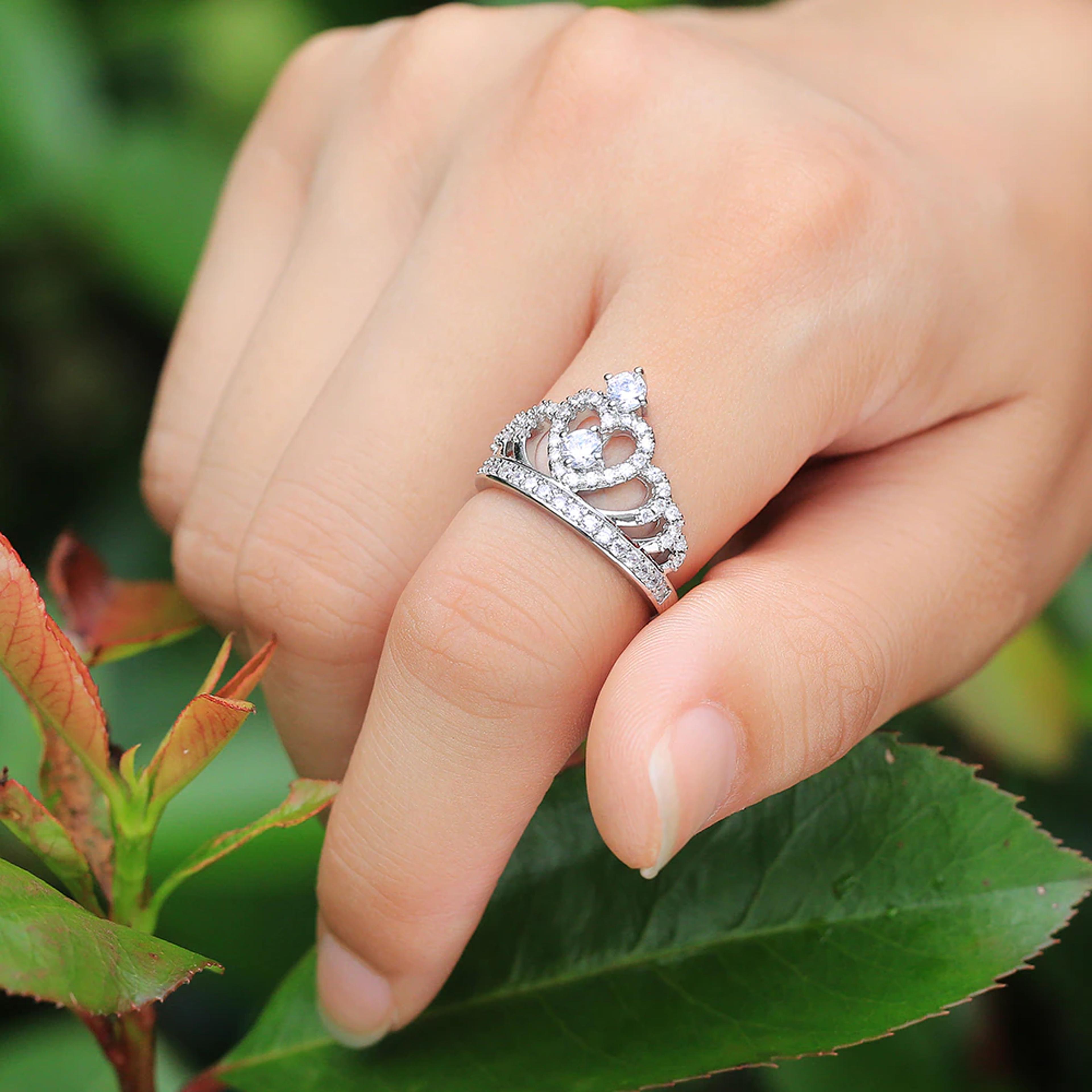 925 sterling silver crown purity ring