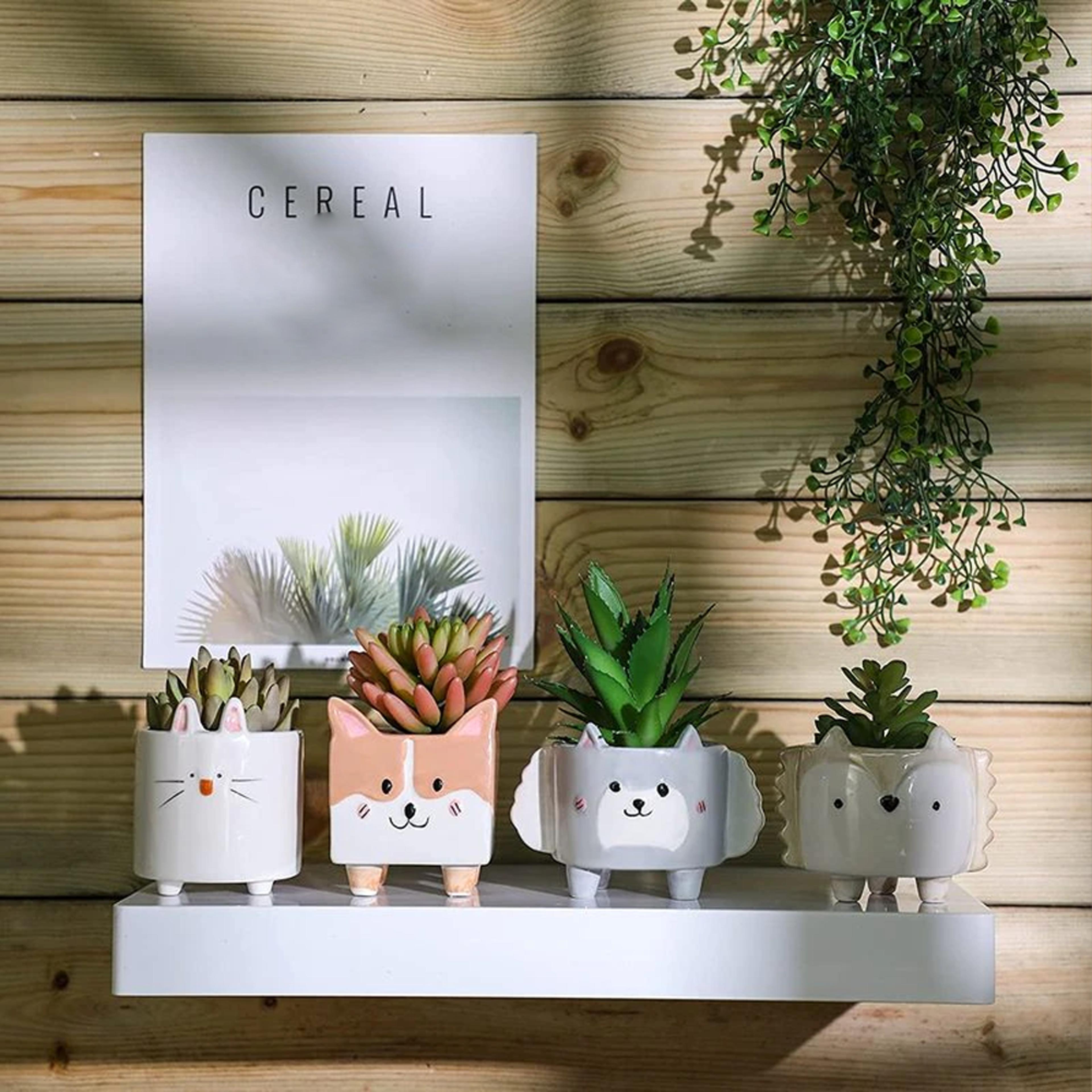 cartoon animal shaped ceramic flower pots