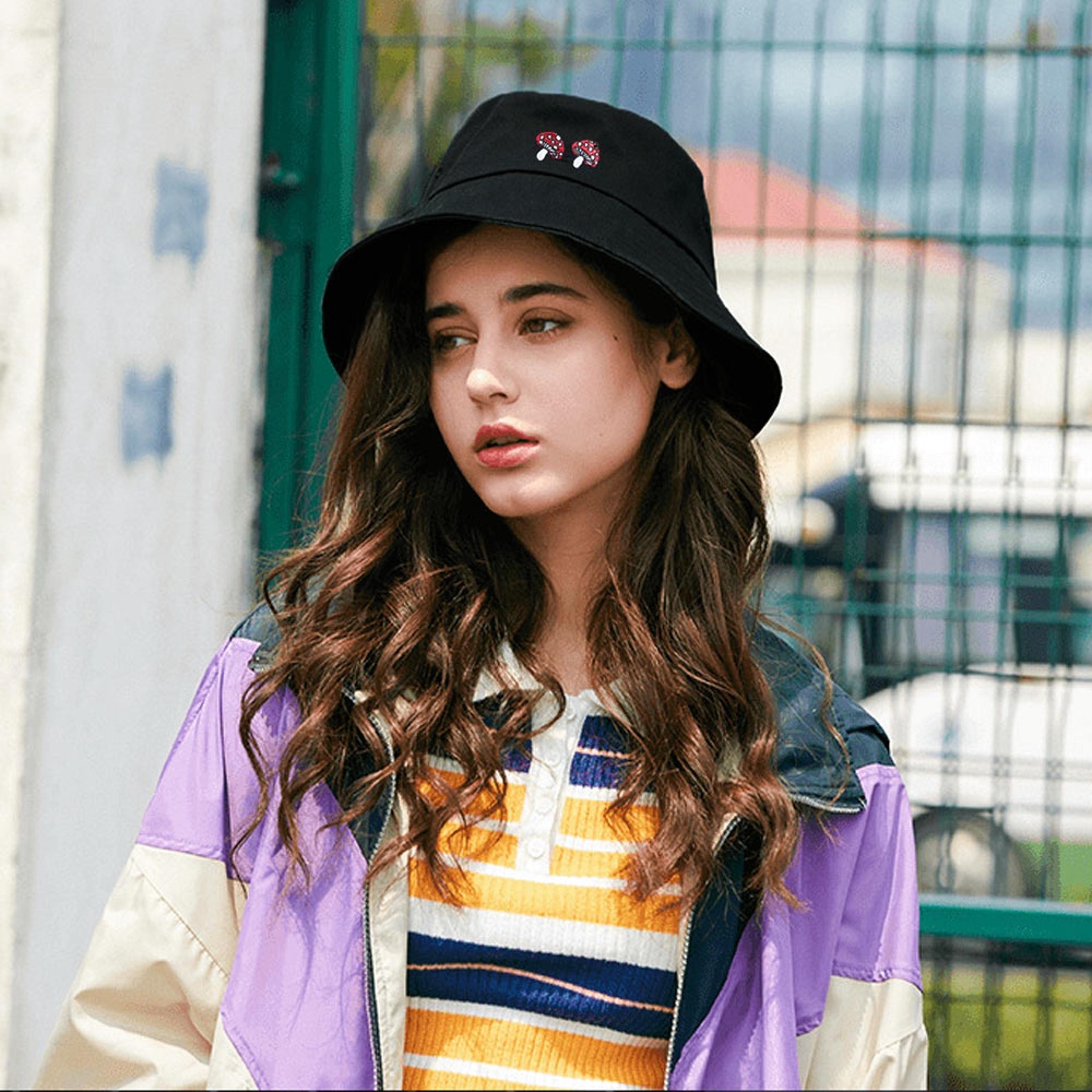 cute aesthetic mushroom bucket hat