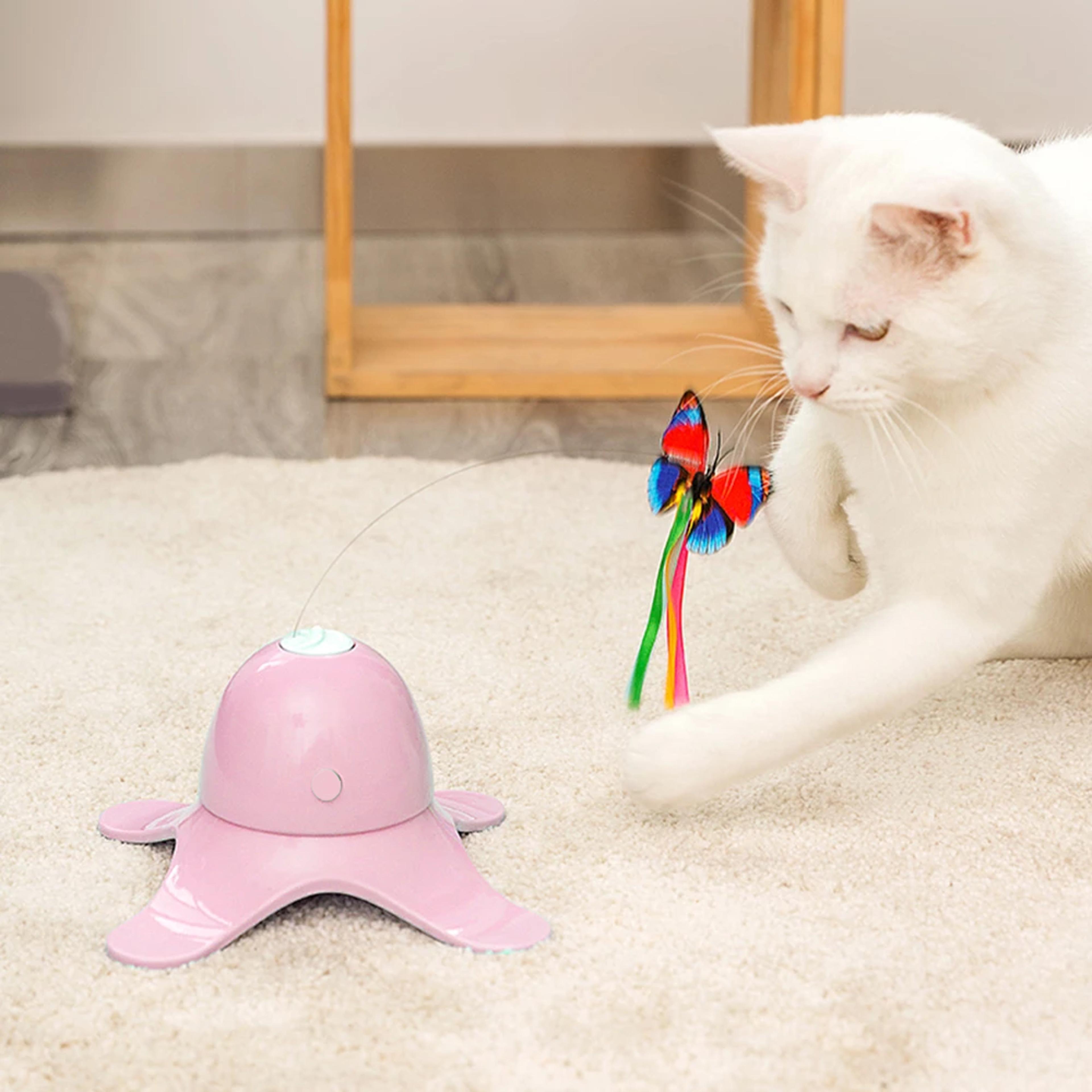 electronic rotating butterfly cat toy