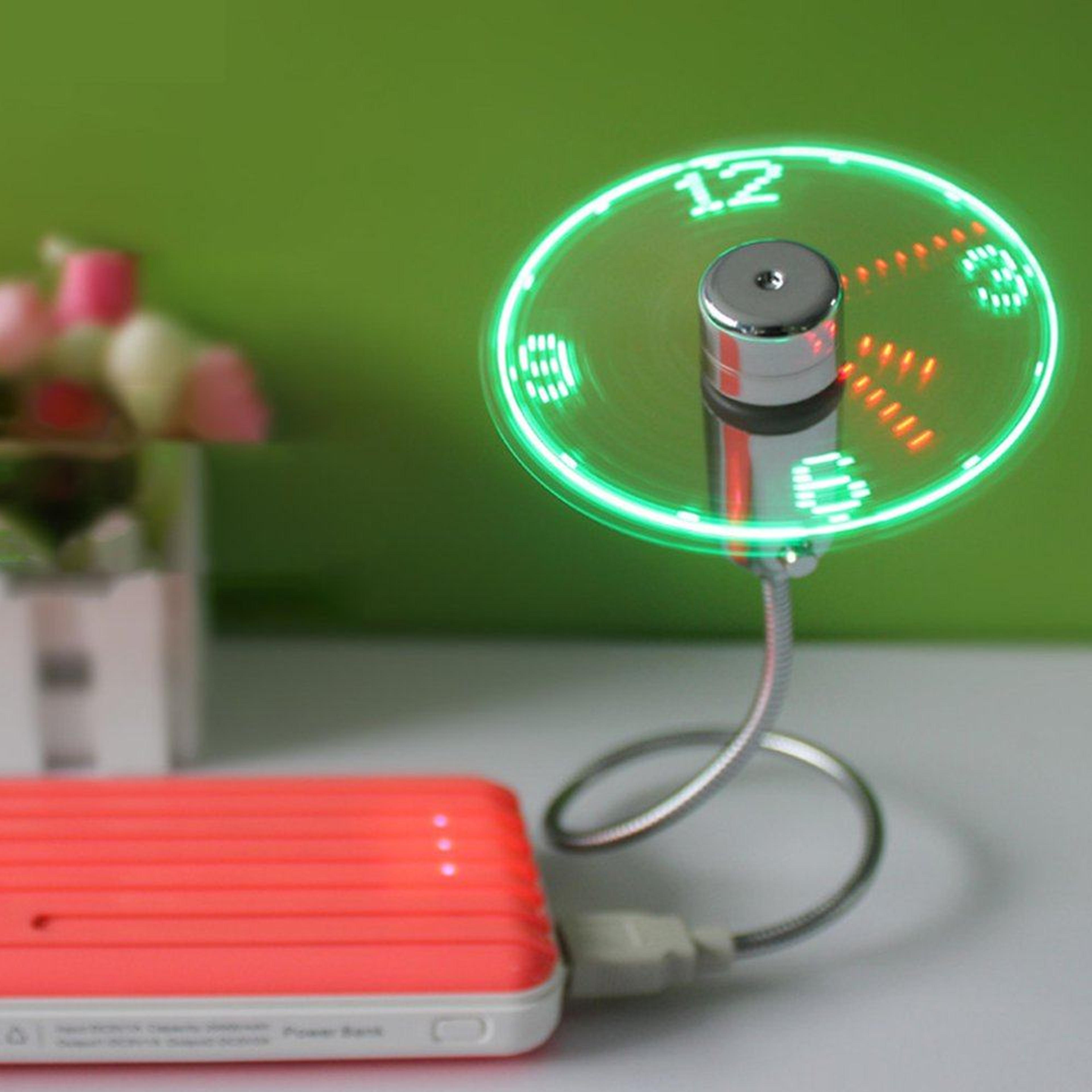 Flexible USB LED Clock Fan1