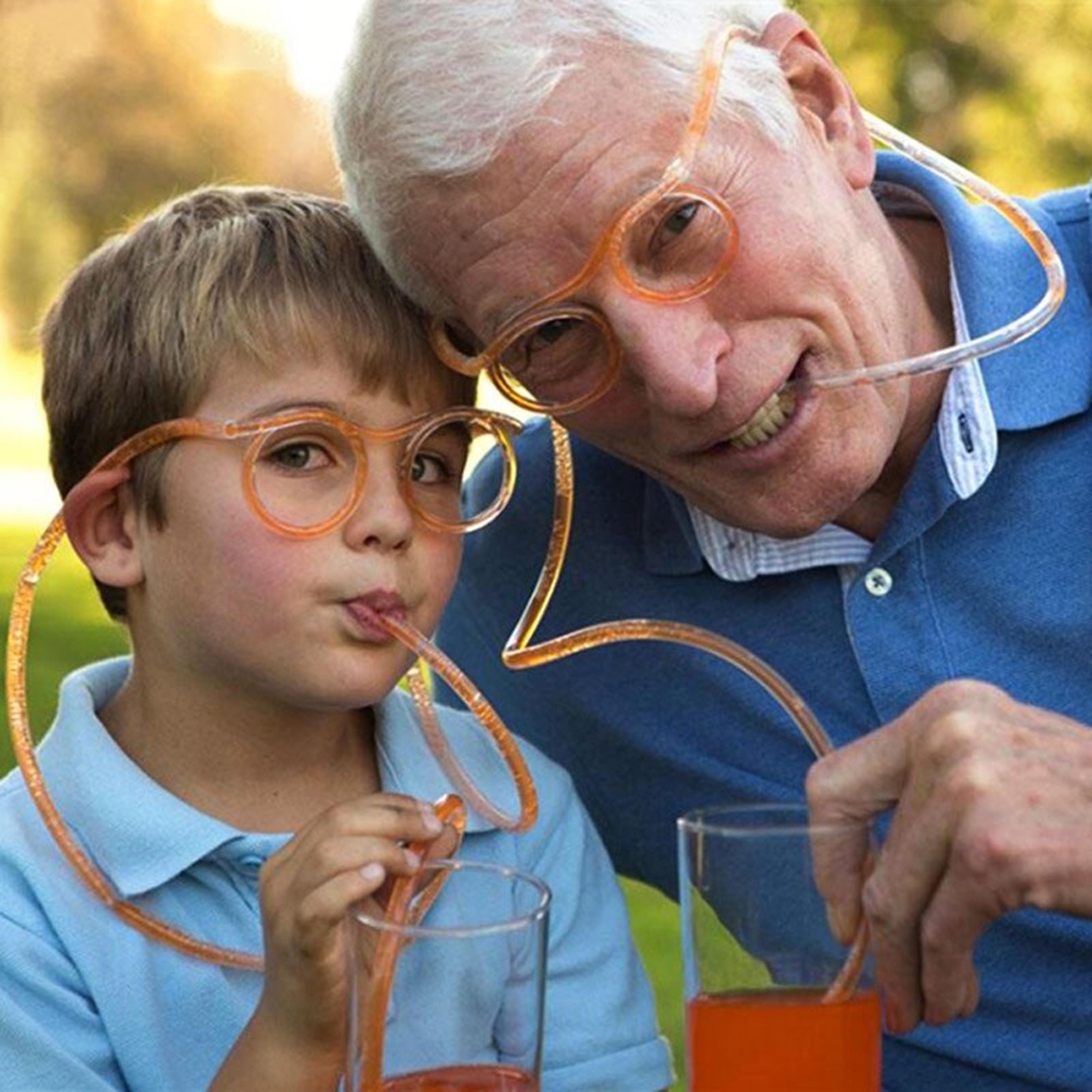 funky 2-in-1 drinking straw glasses
