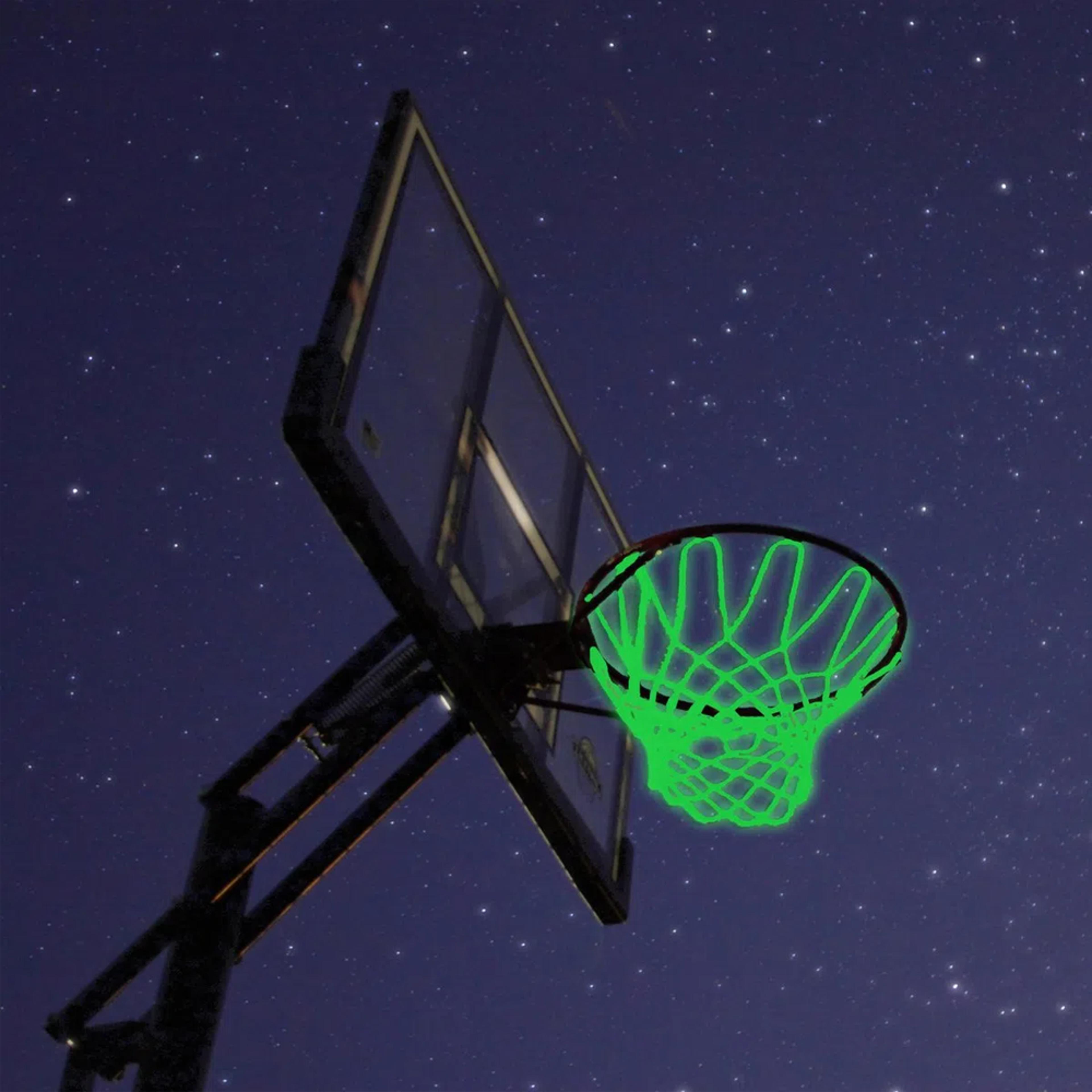Affordable nighttime basketball net with LED lighting