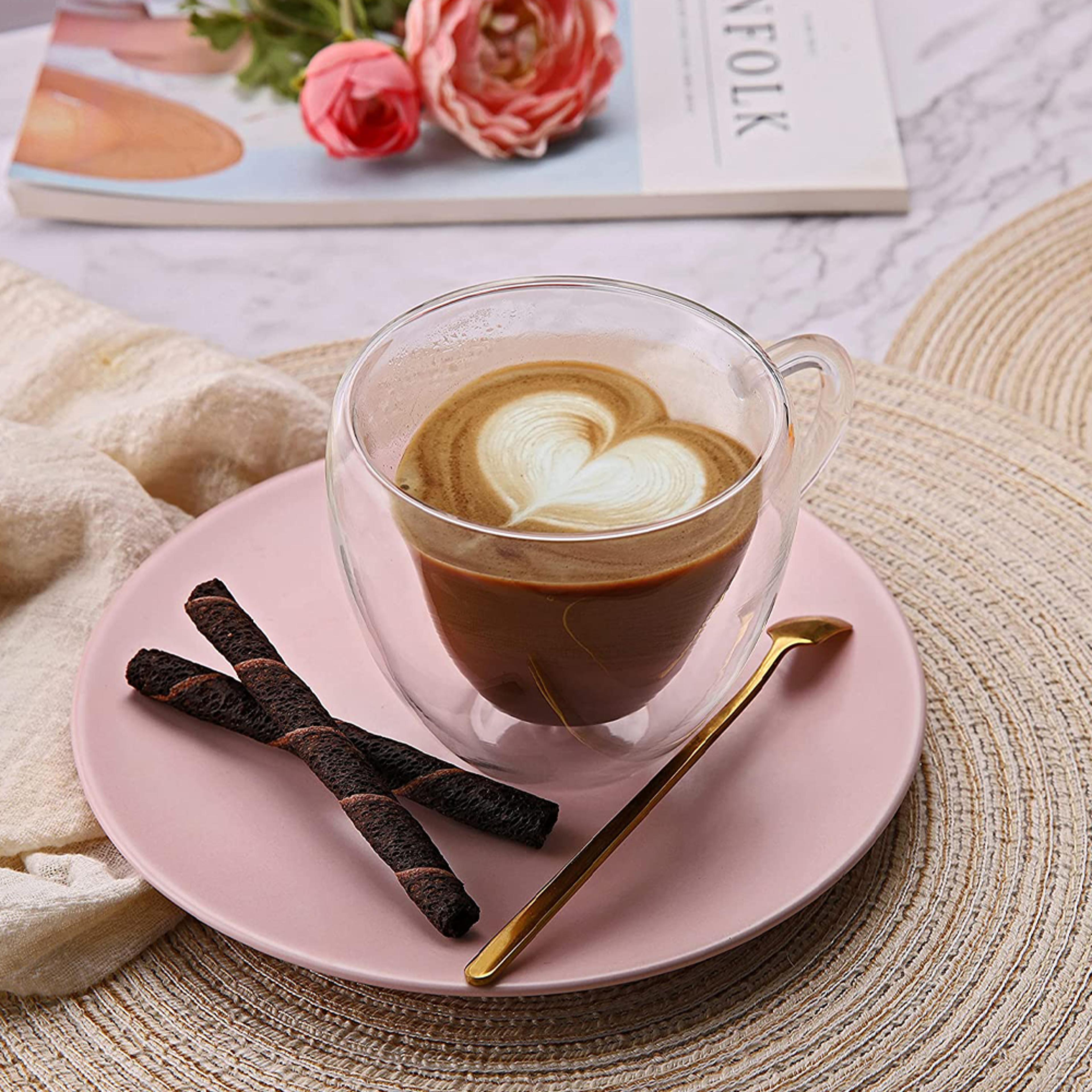 heat resistant double walled love heart mug