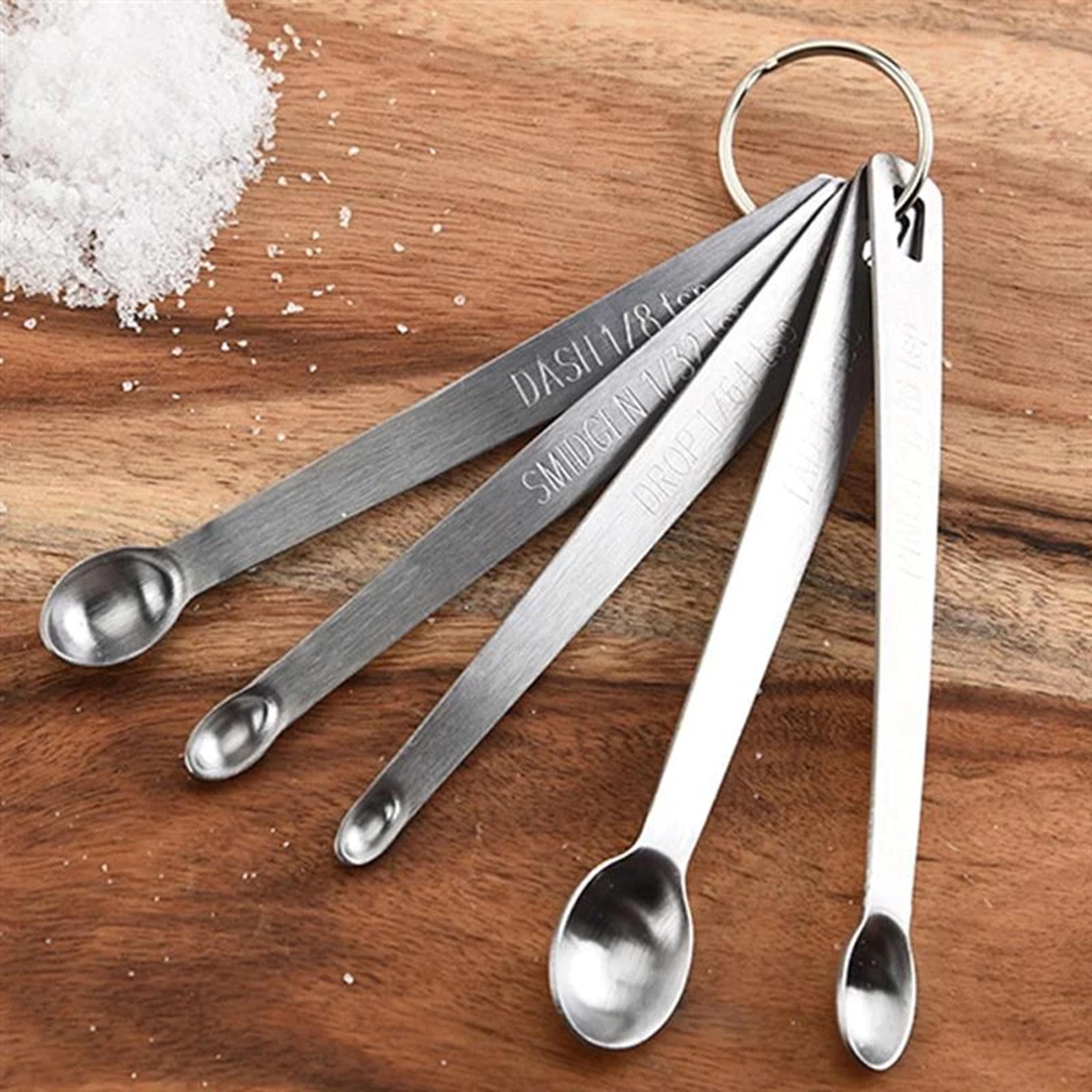 labelled mini measuring spoons set of 5
