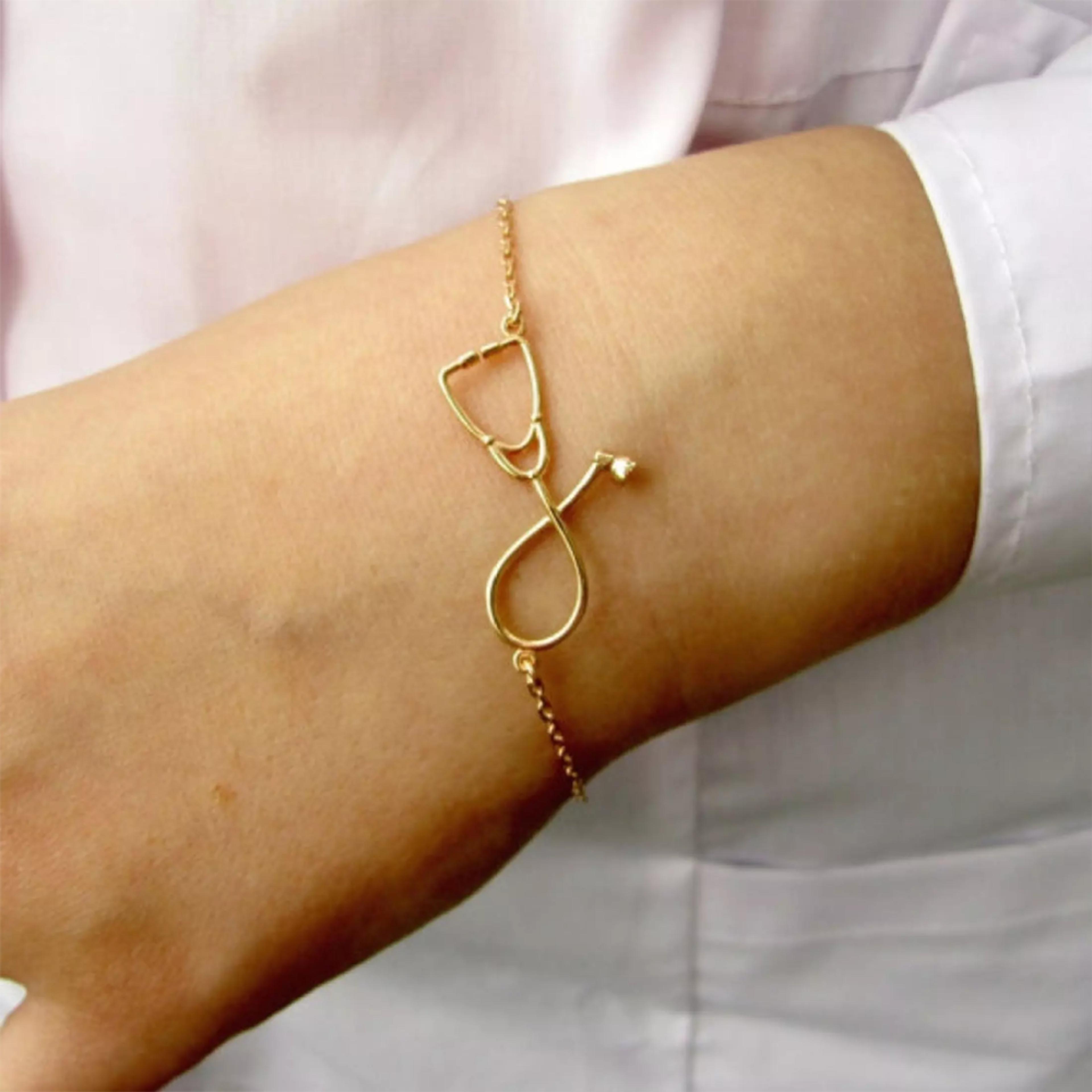 metal stethoscope bracelet