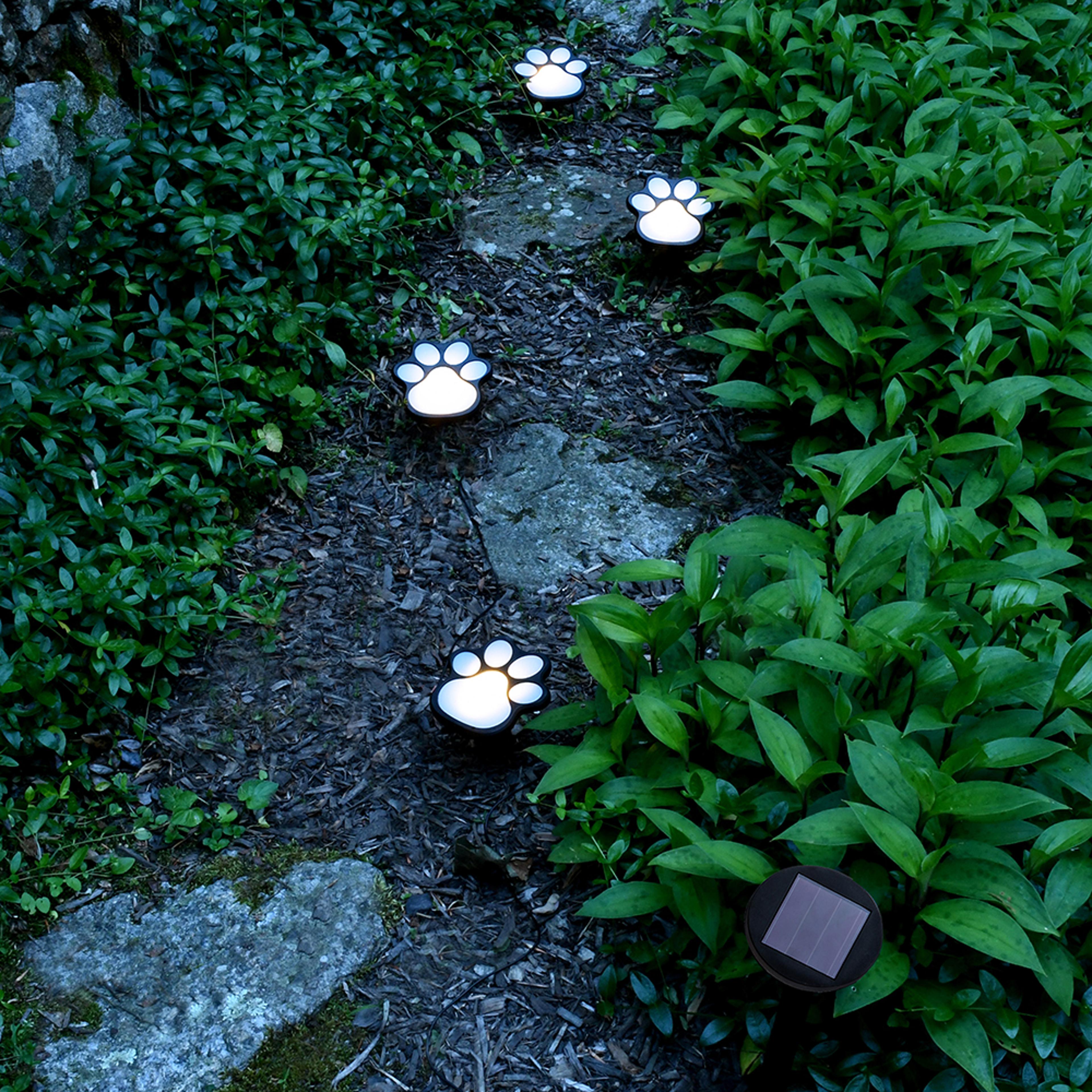 paw print solar led garden lights - eco-friendly outdoor decor