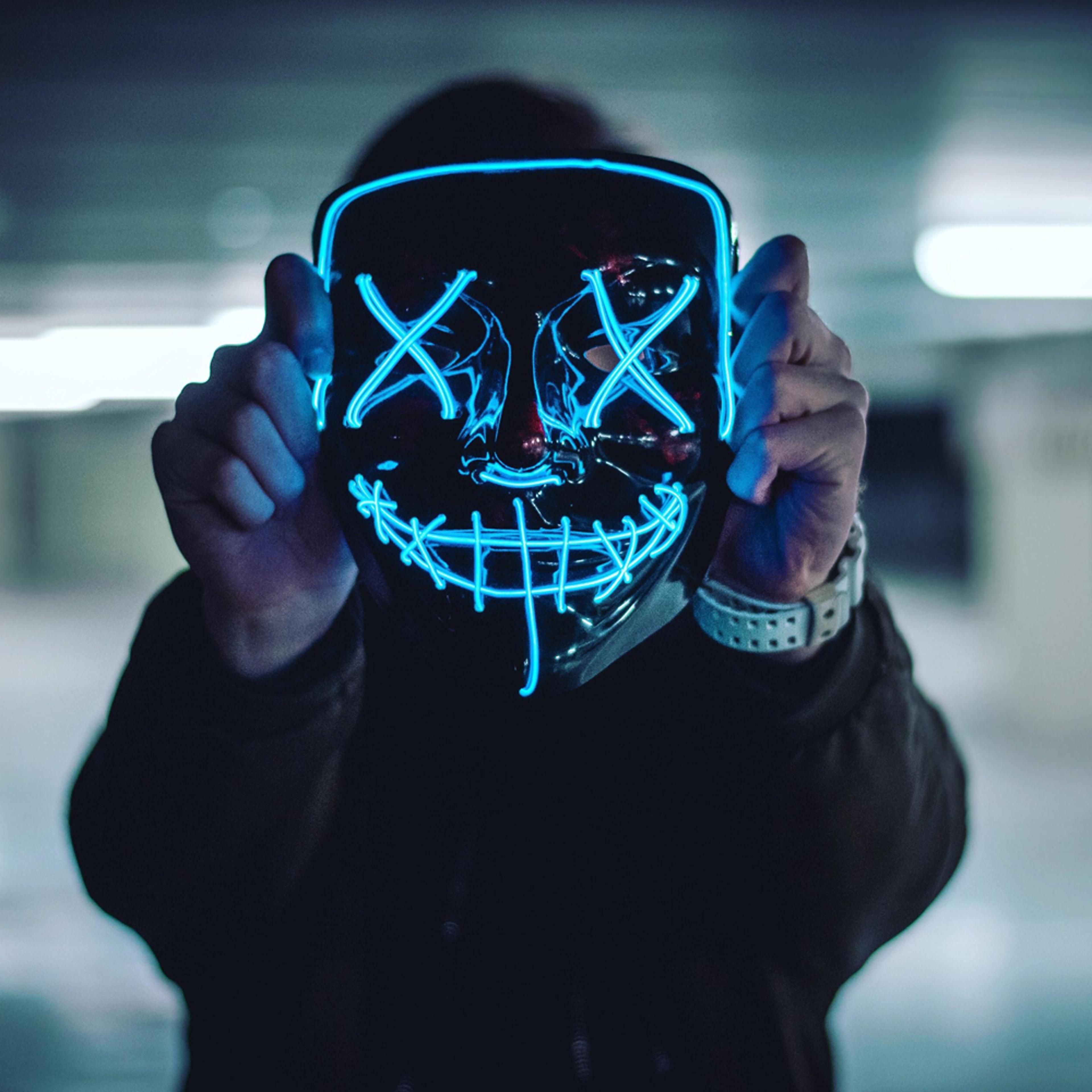 spooky light up anonymous mask