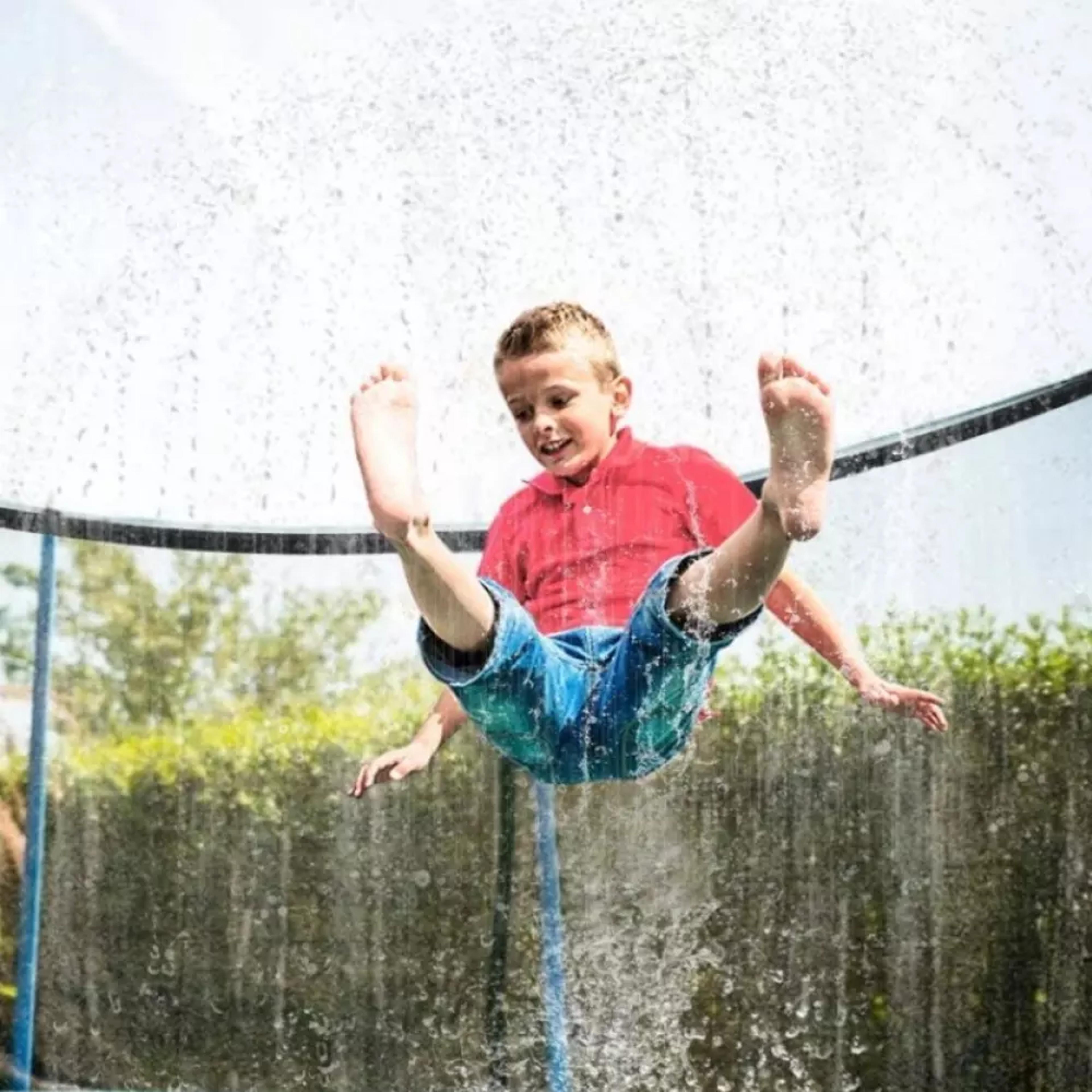 Trampoline Sprinkler Attachment System  Fun Heat Buster Water Game For Kids 3