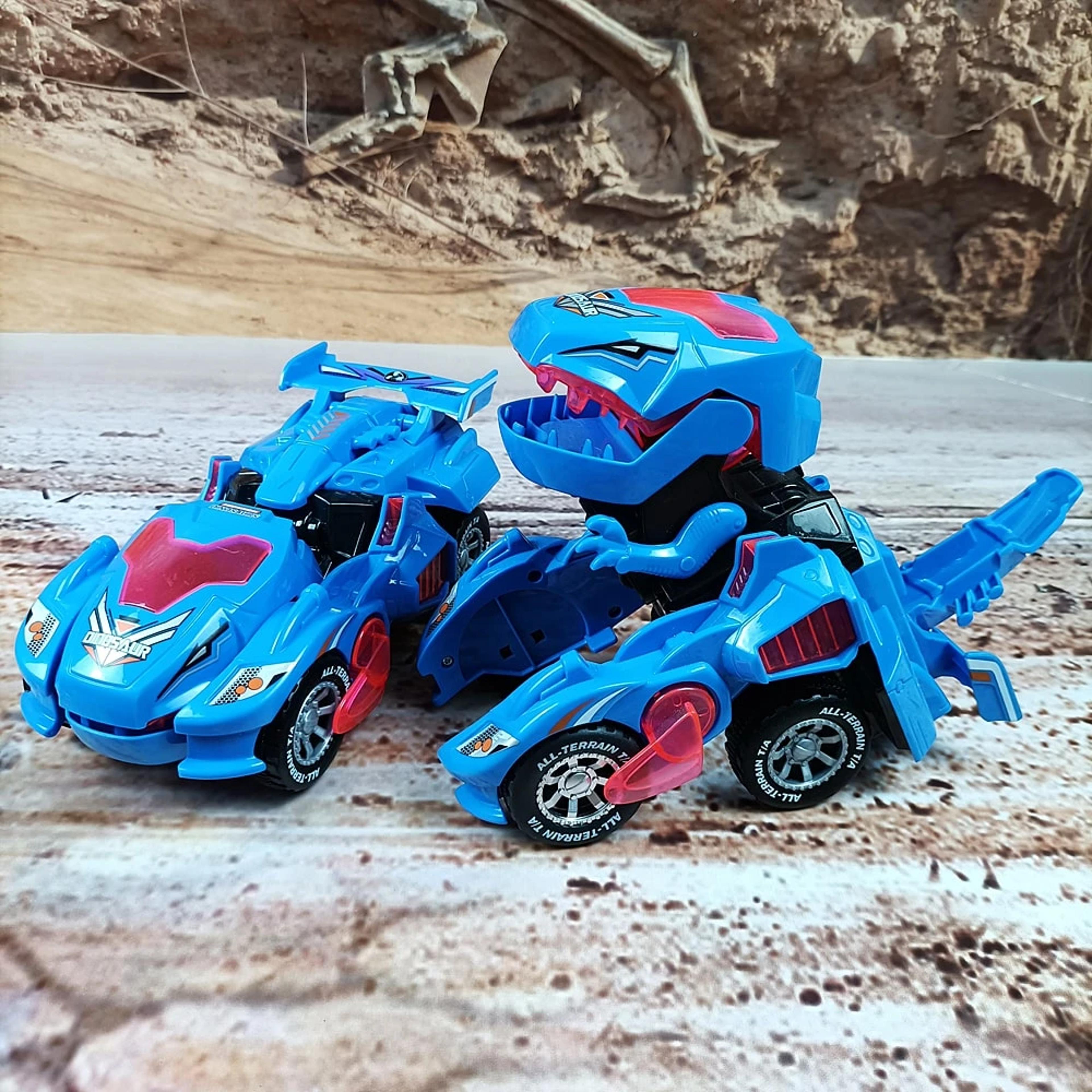 Transforming Dinosaur Toy Car For Kids Blue