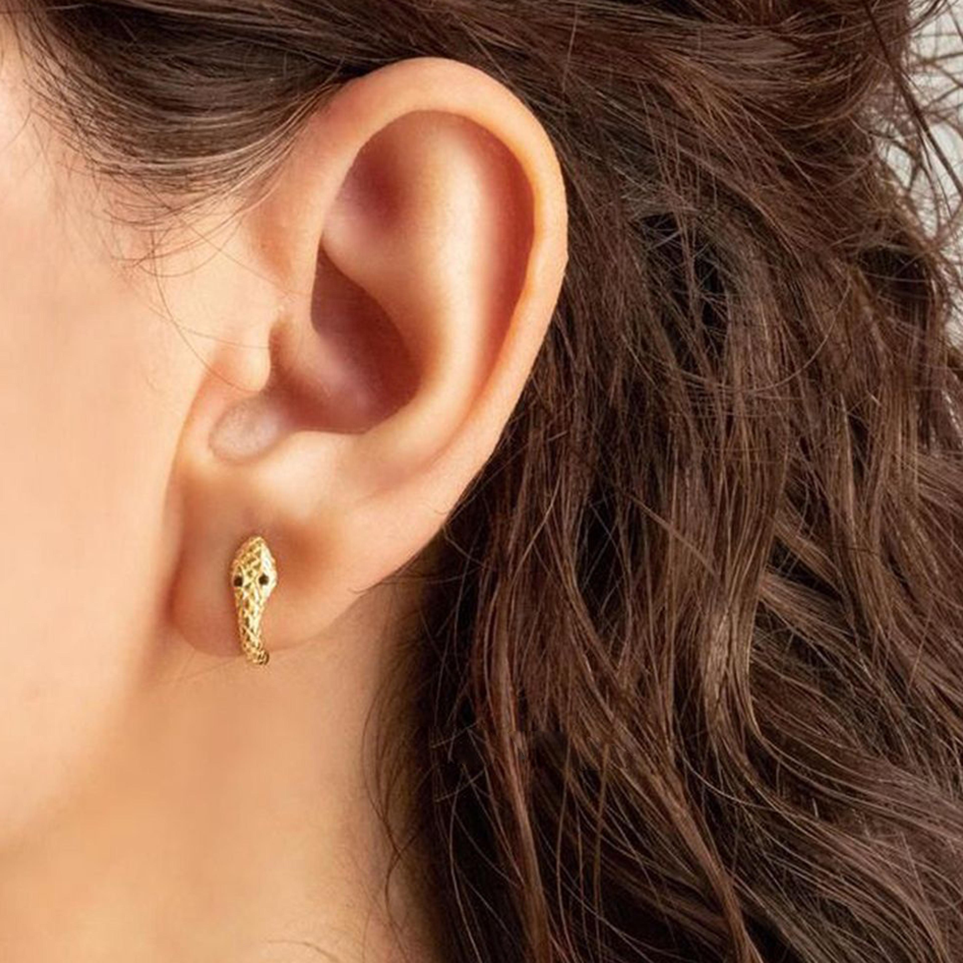 trendy baby snake hoops earrings