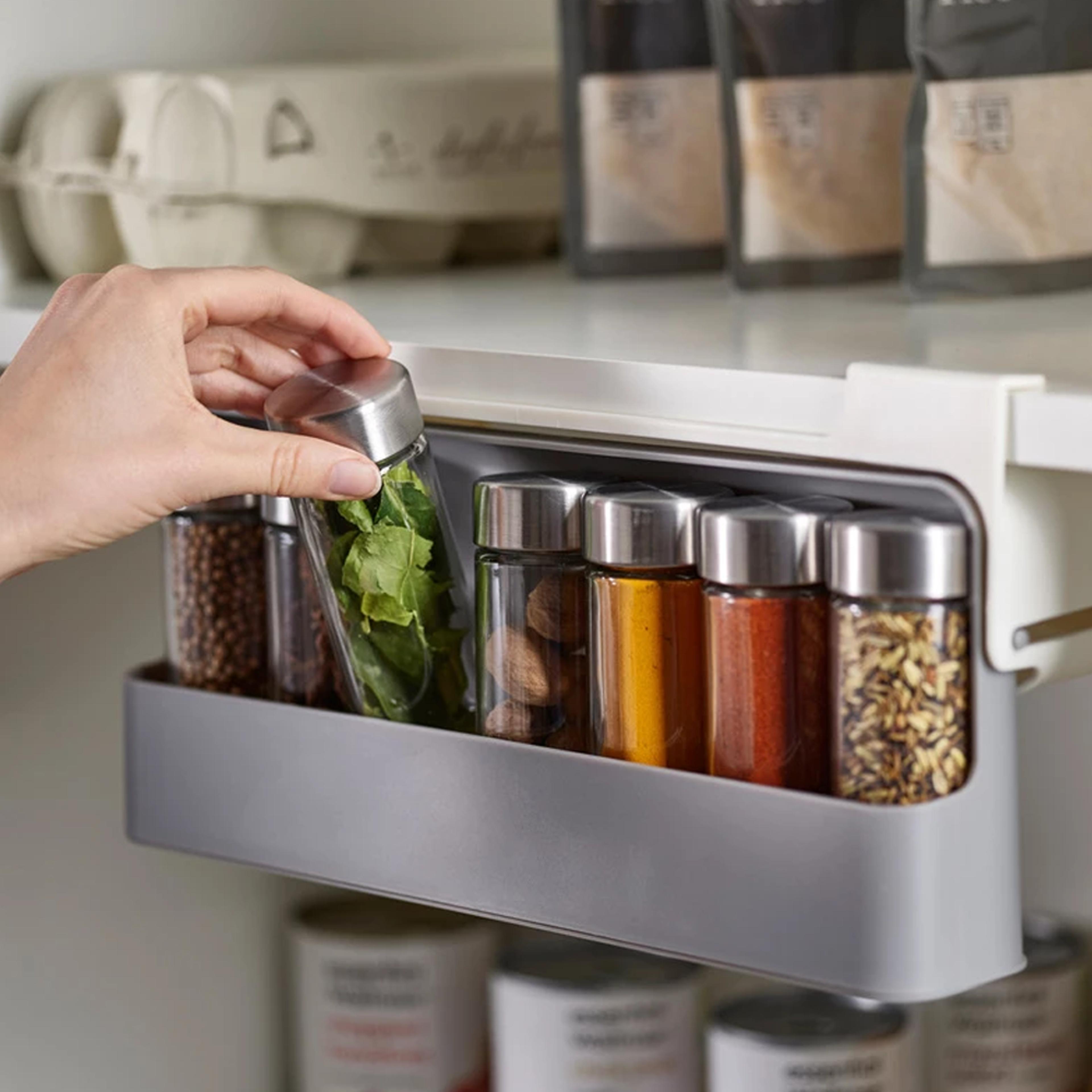 Under Shelf Pull Down Sliding Spice Rack1