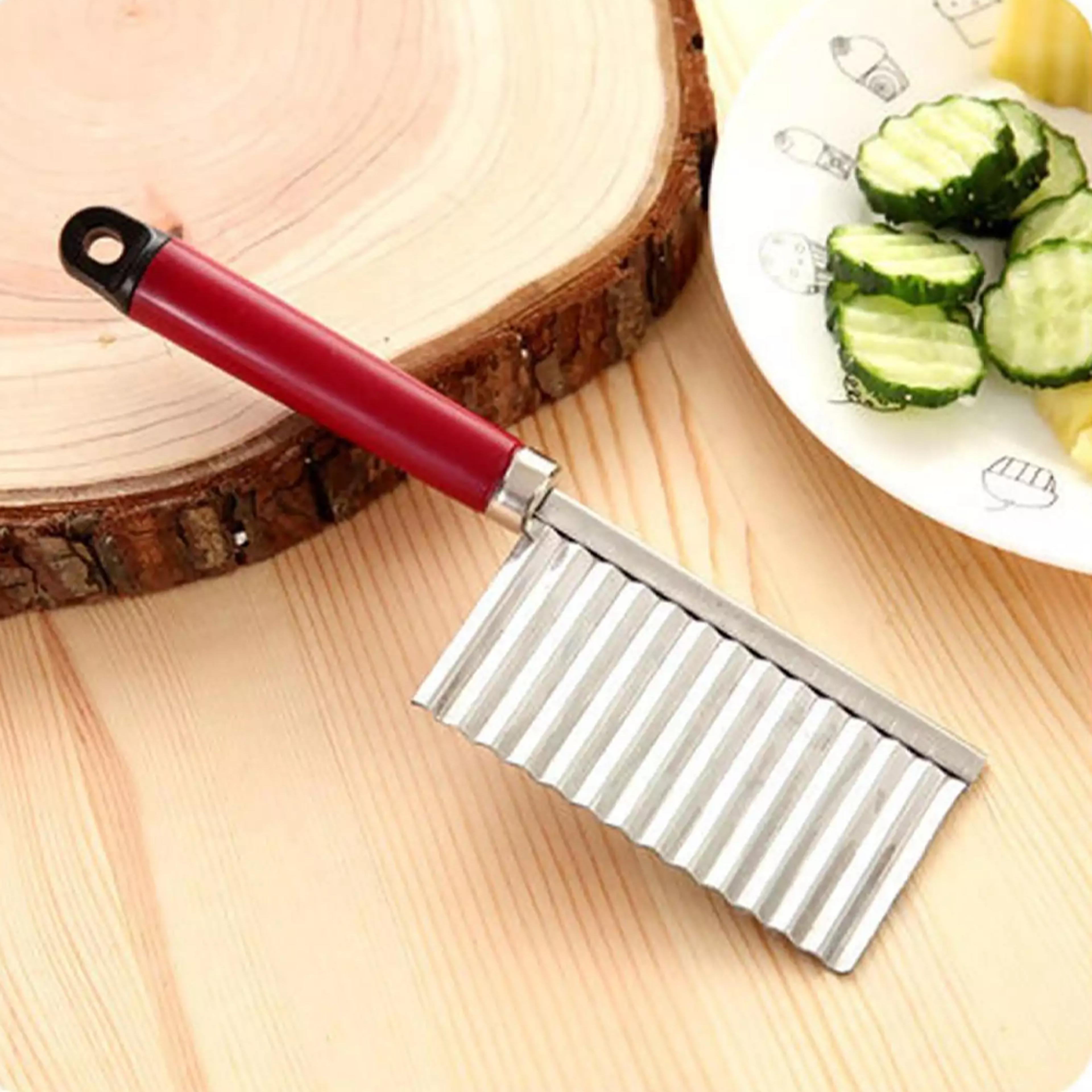 wavy crinkle cutter knife vegetable slicer