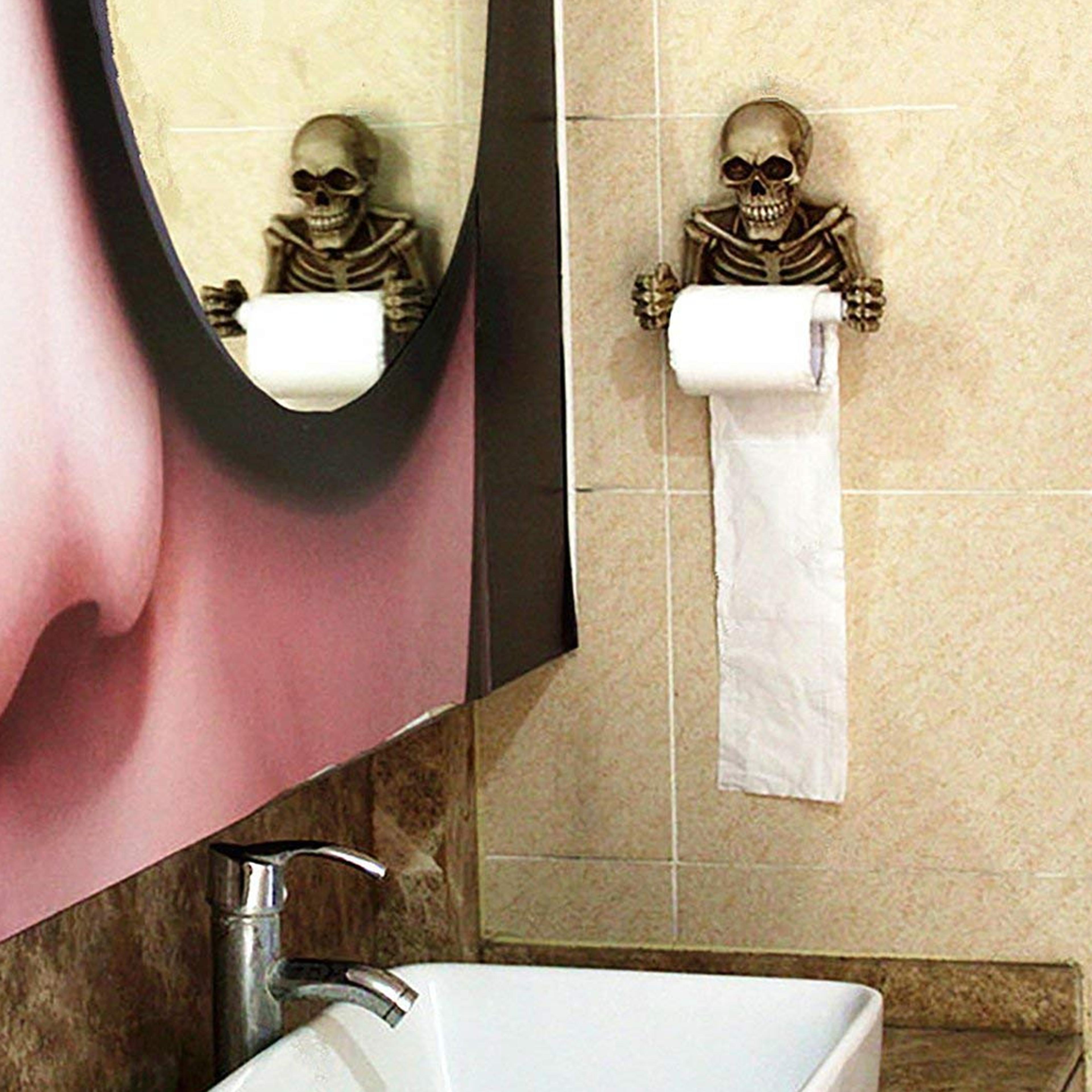 halloween skeleton toilet paper holder