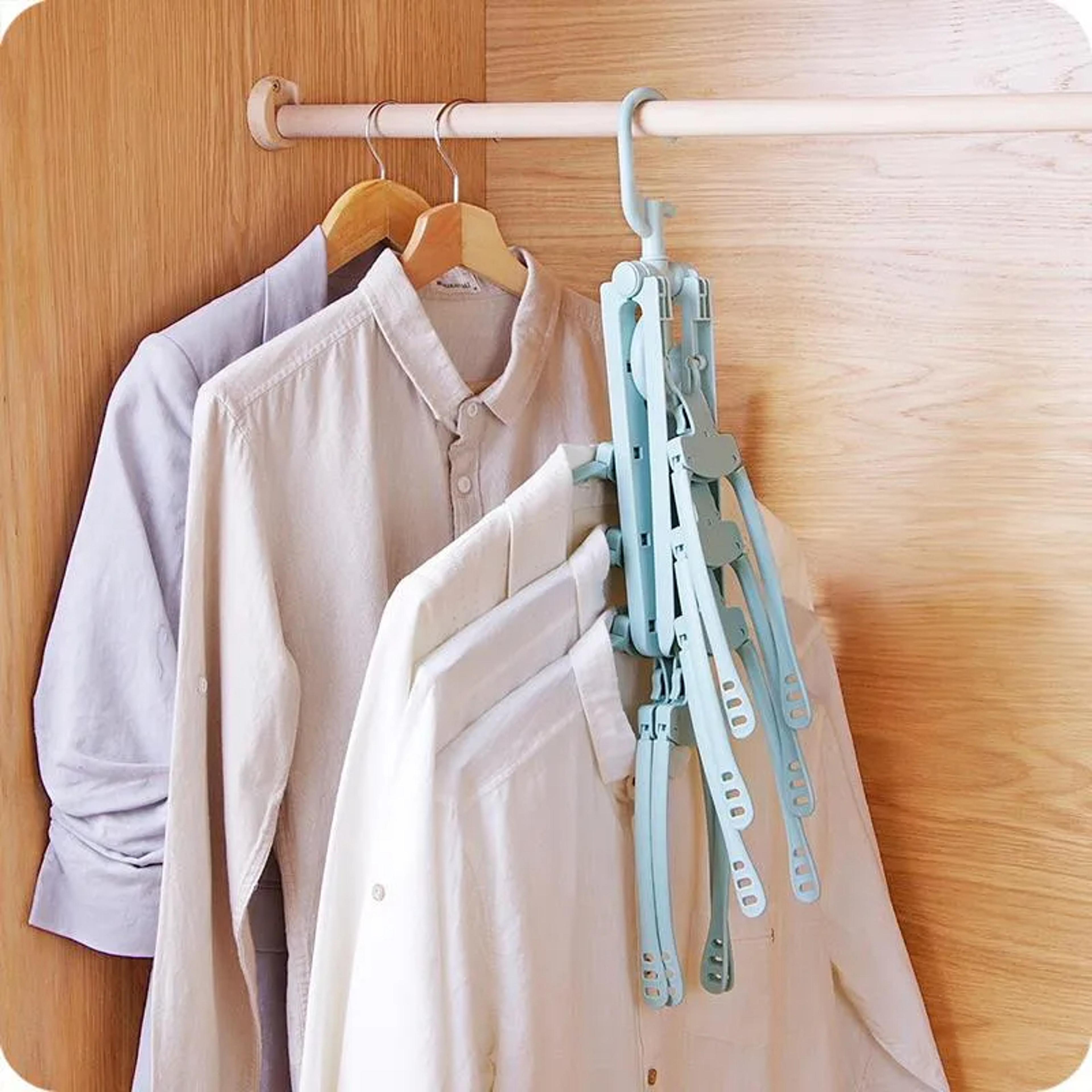 Smart Collapsible & Folding Clothes Hanger Blue