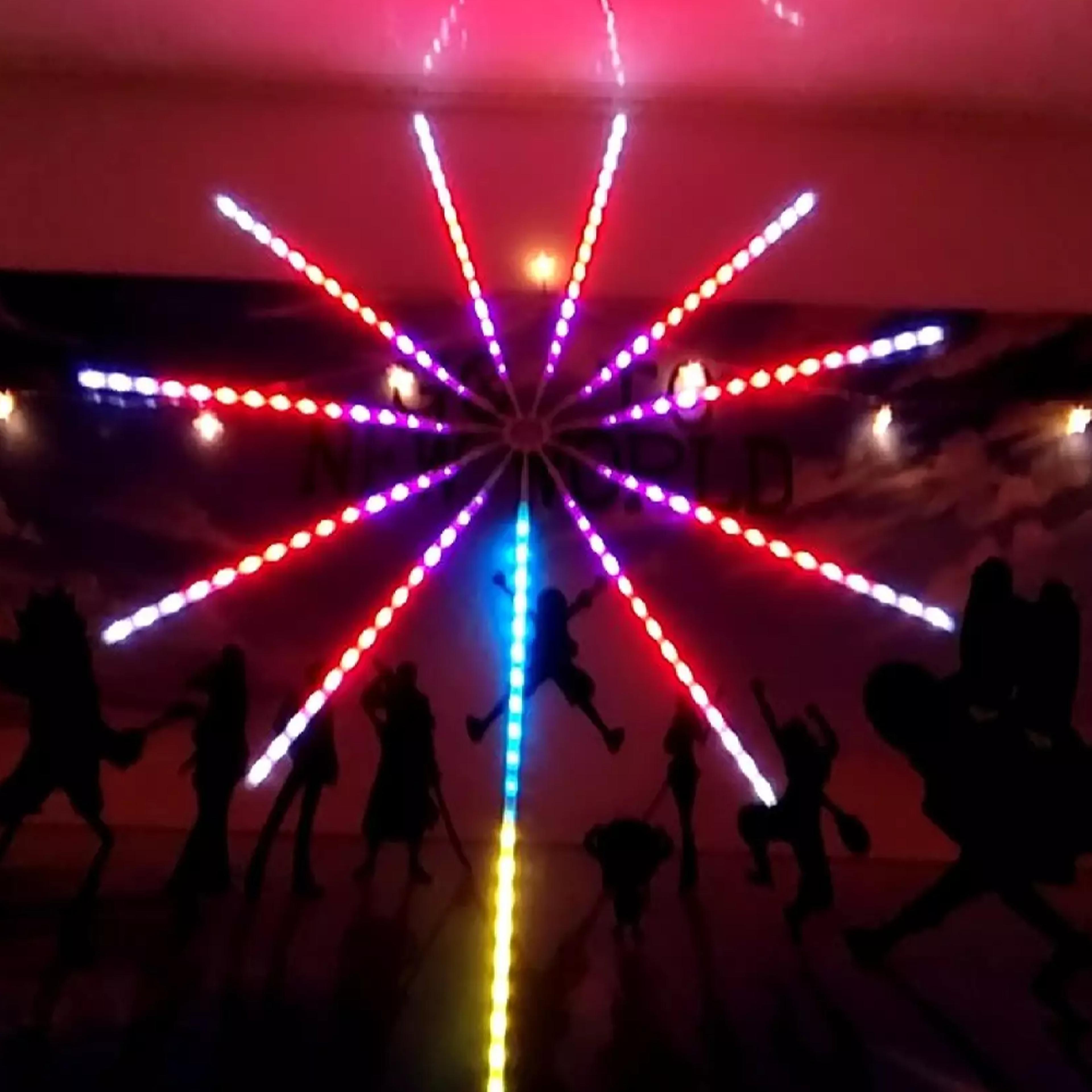 sound control firework led lights colorful music sync party decor