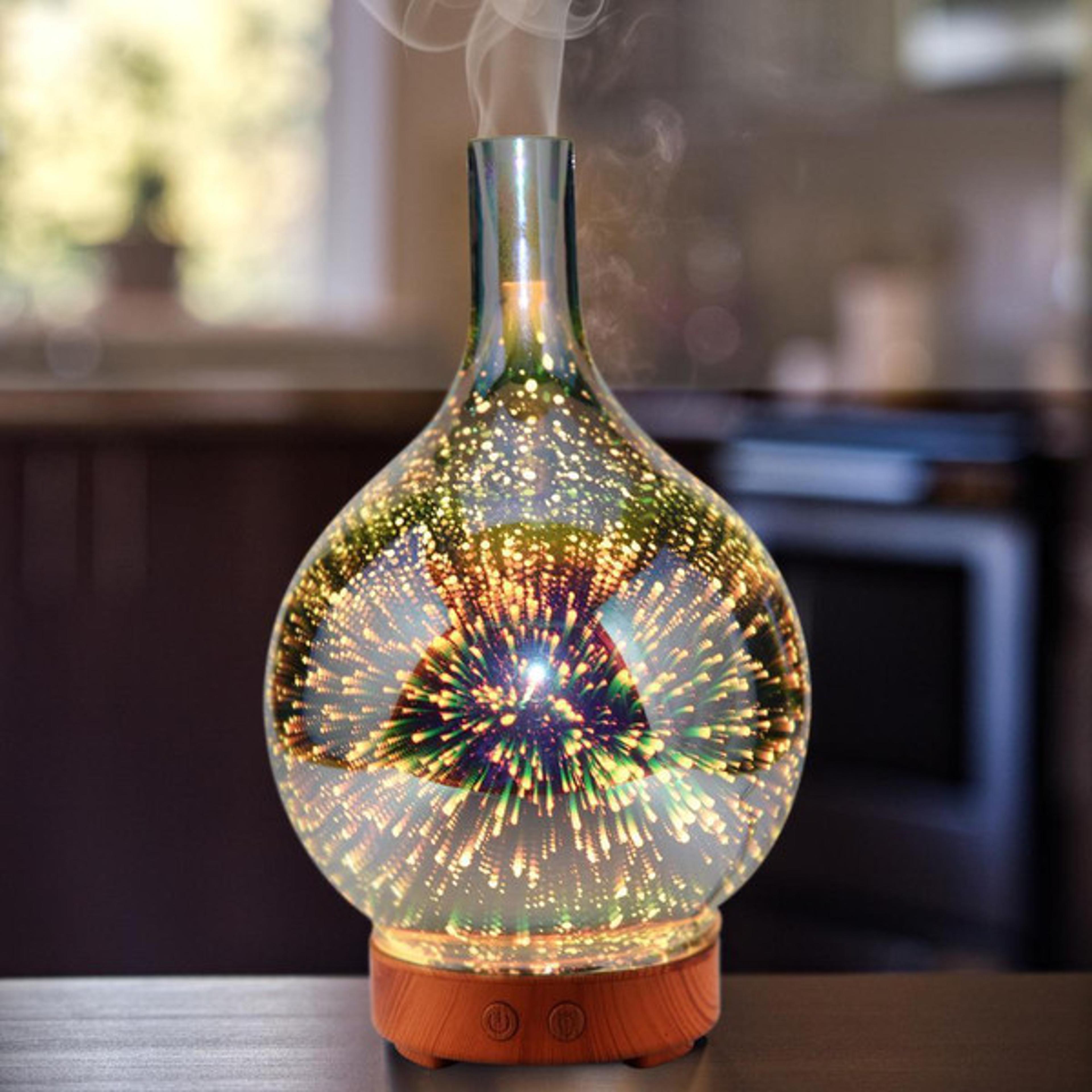calming handmade glass essential oil diffuser with soft light and touch control