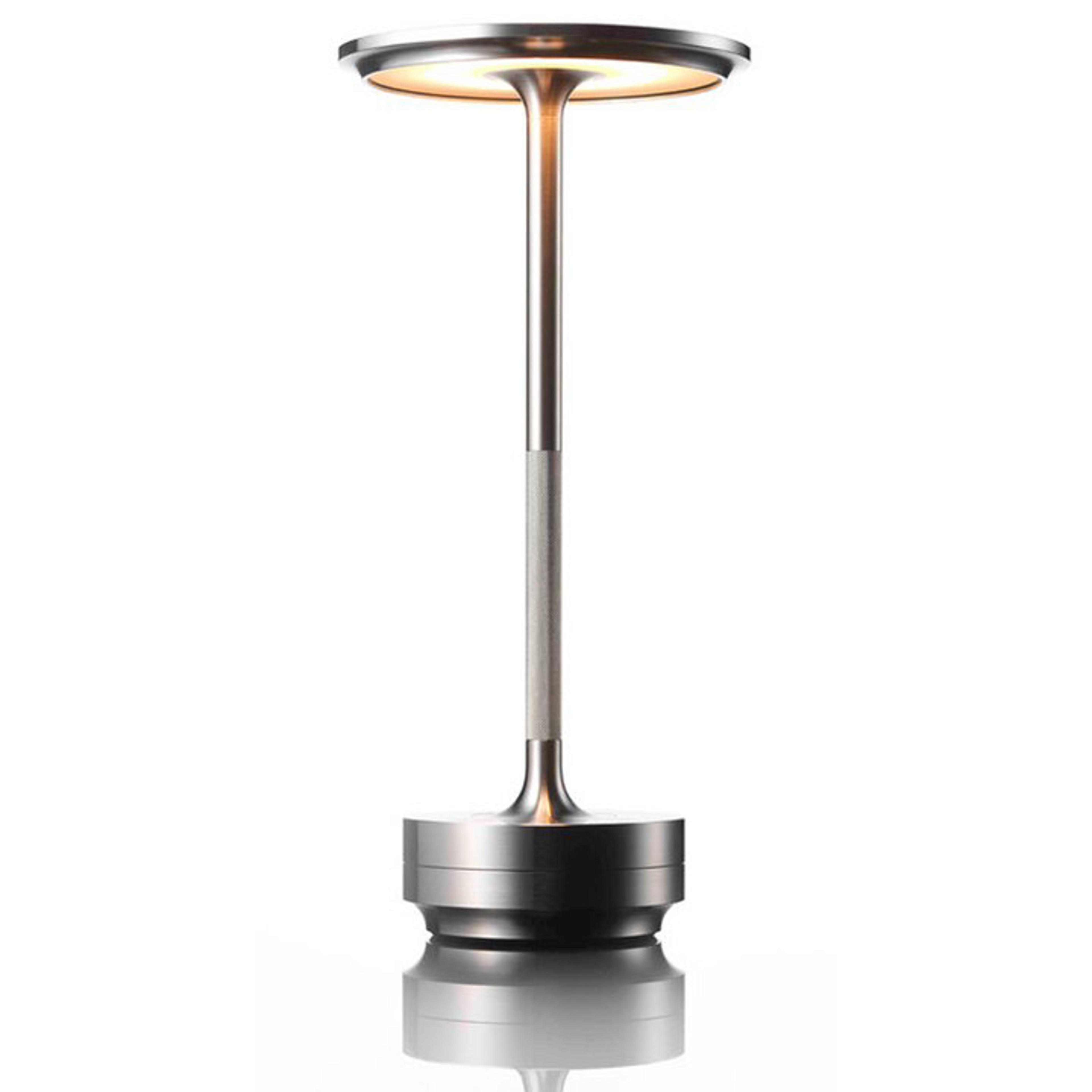 Metallic Cordless Rechargeable Waterproof Table Lamps silver