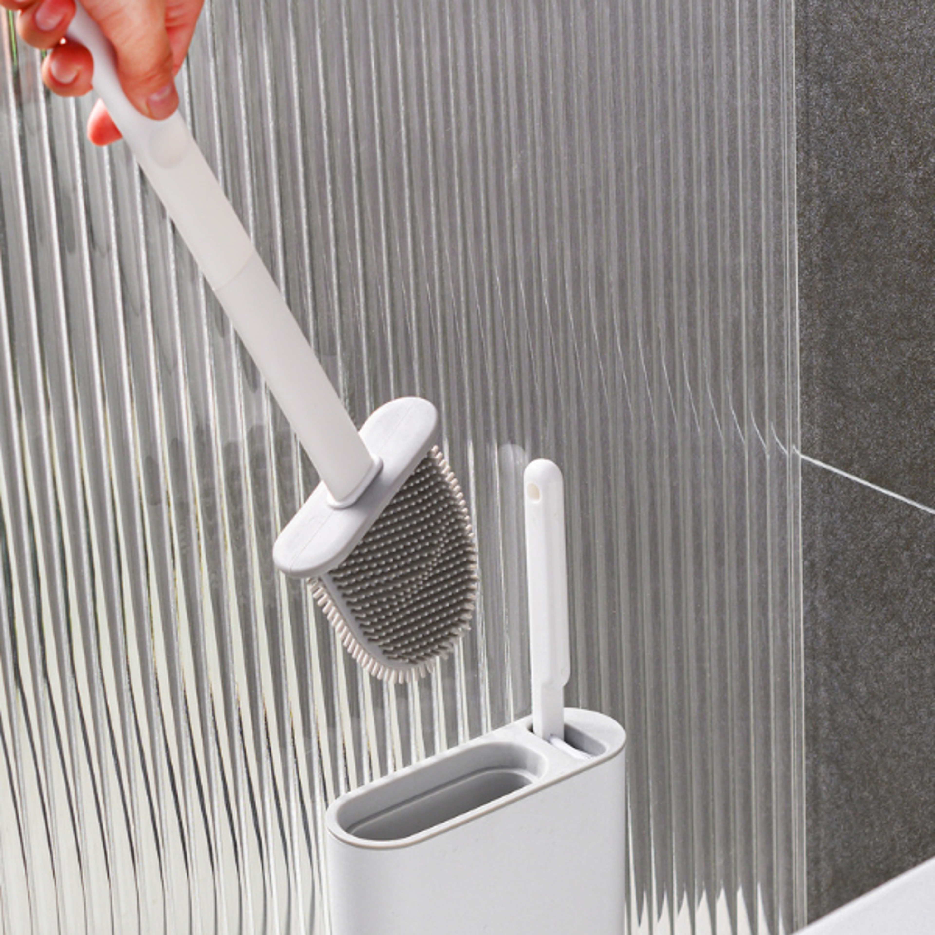 Wall-Mounted Toilet Brush & Plunger Set - Modern, Space-Saving Design!5