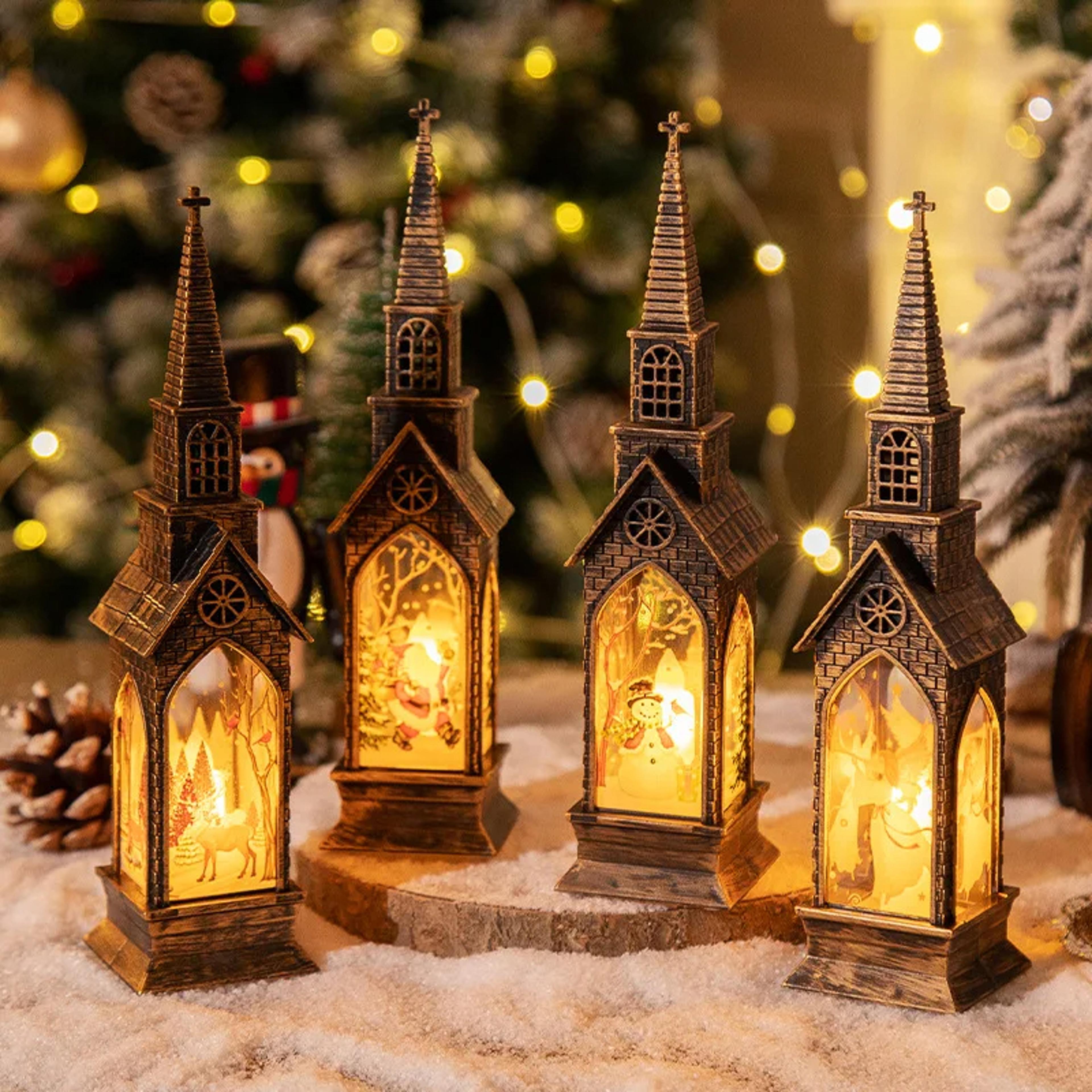 christmas led lantern table ornament festive lighted christmas decoration for home
