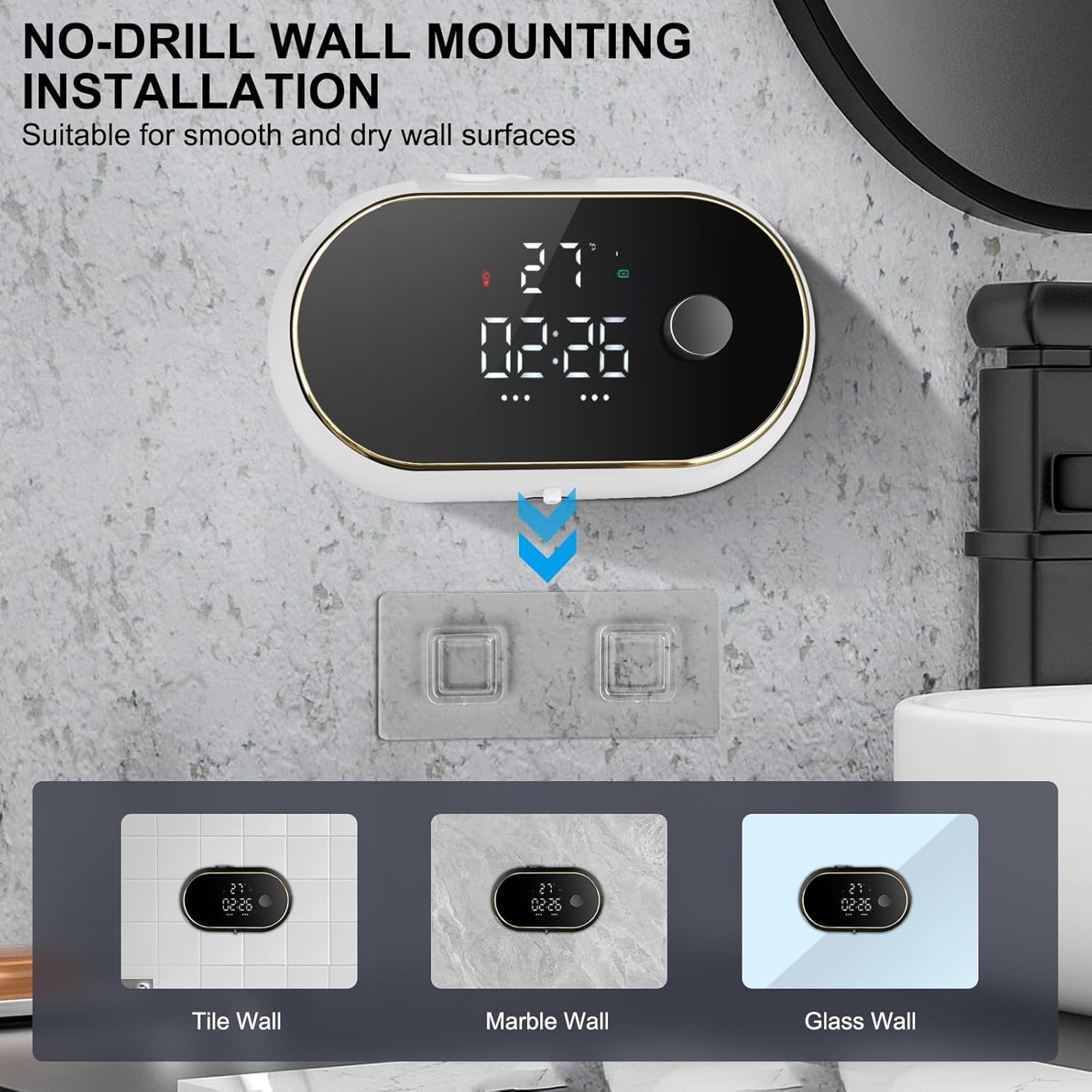 Smart Automatic Soap Dispenser With Time  Temp Display  Waterproof TouchFree Hand Washing Induction 1