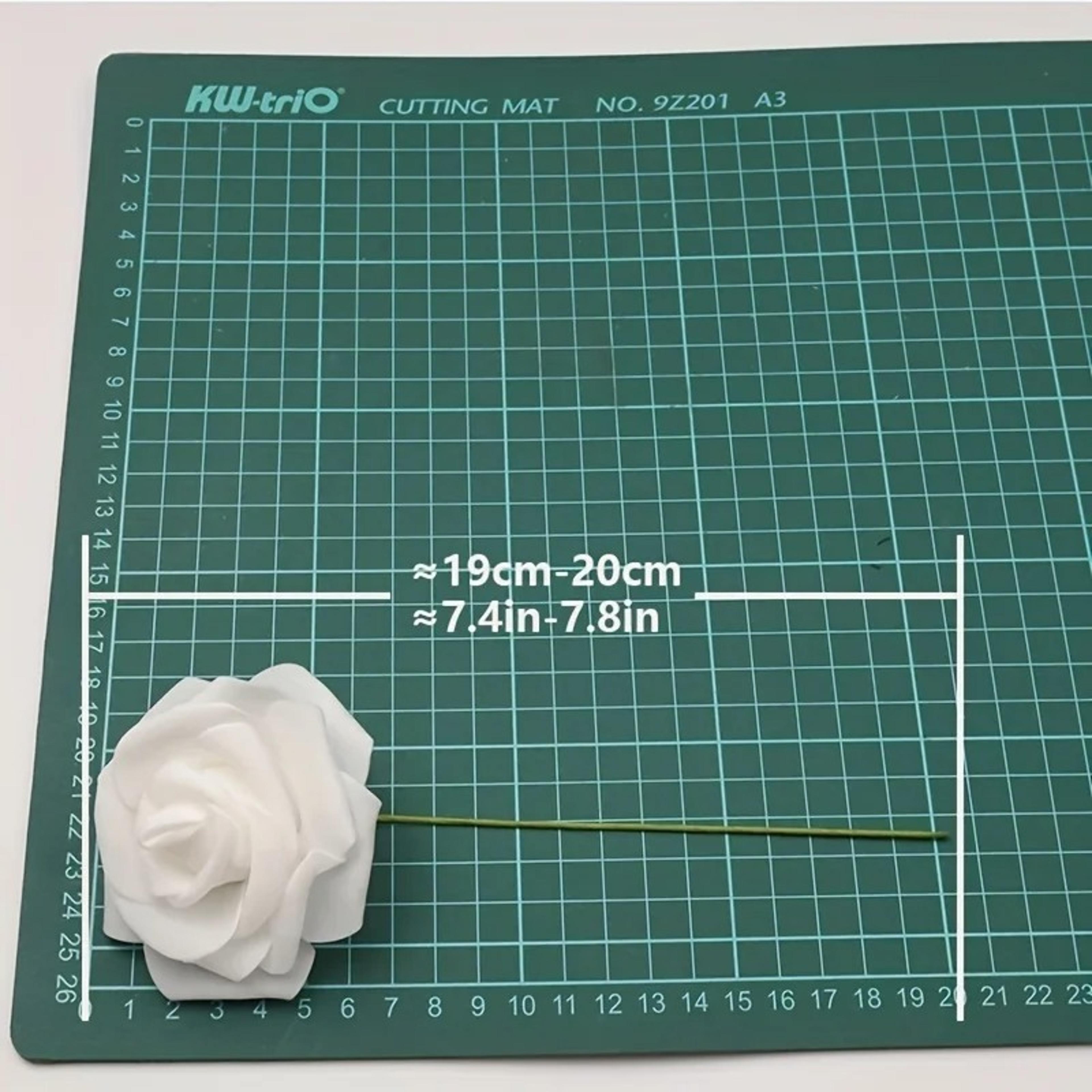 50pcs White PE Artificial Rose Heads With Stems For DIY Bouquets Scrapbooking Wedding  Party Decora 11