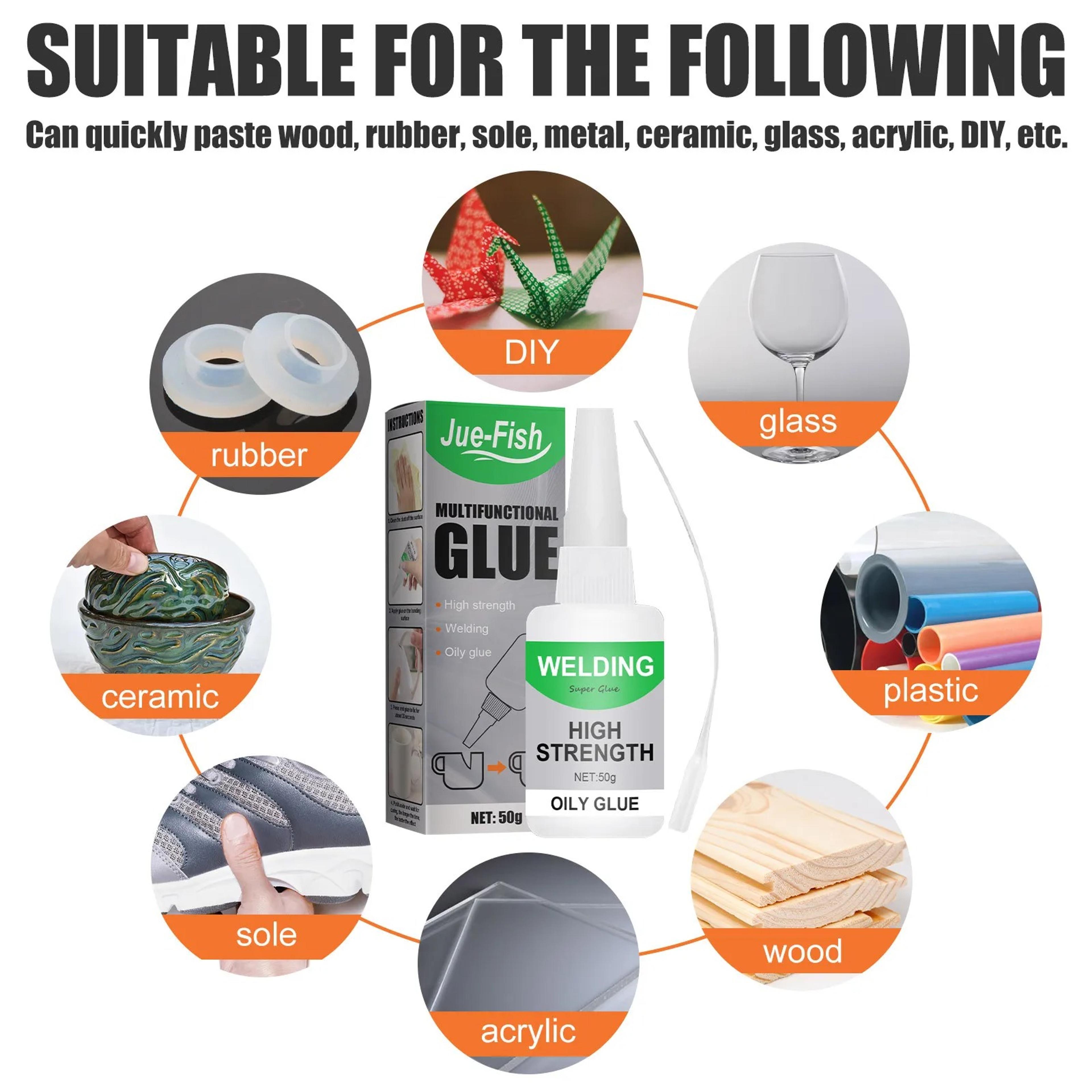Strong plastic and ceramic bonding glue