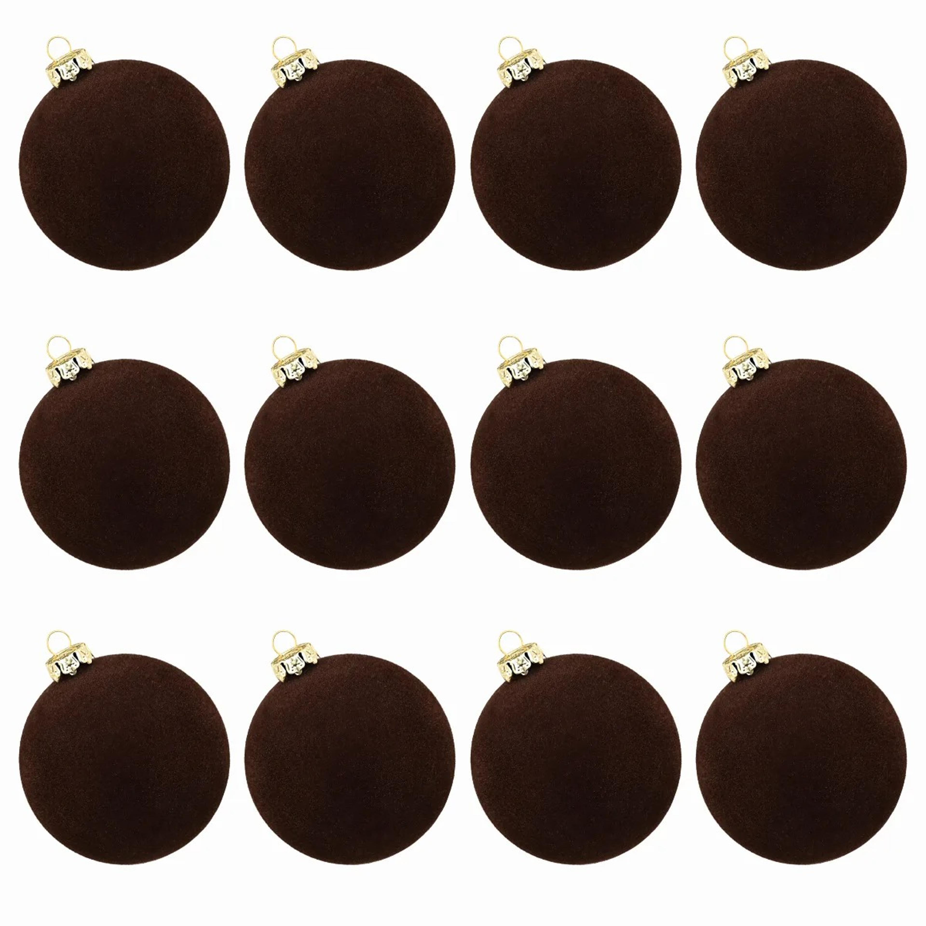 Velvet Christmas Tree Ornaments Set of 12