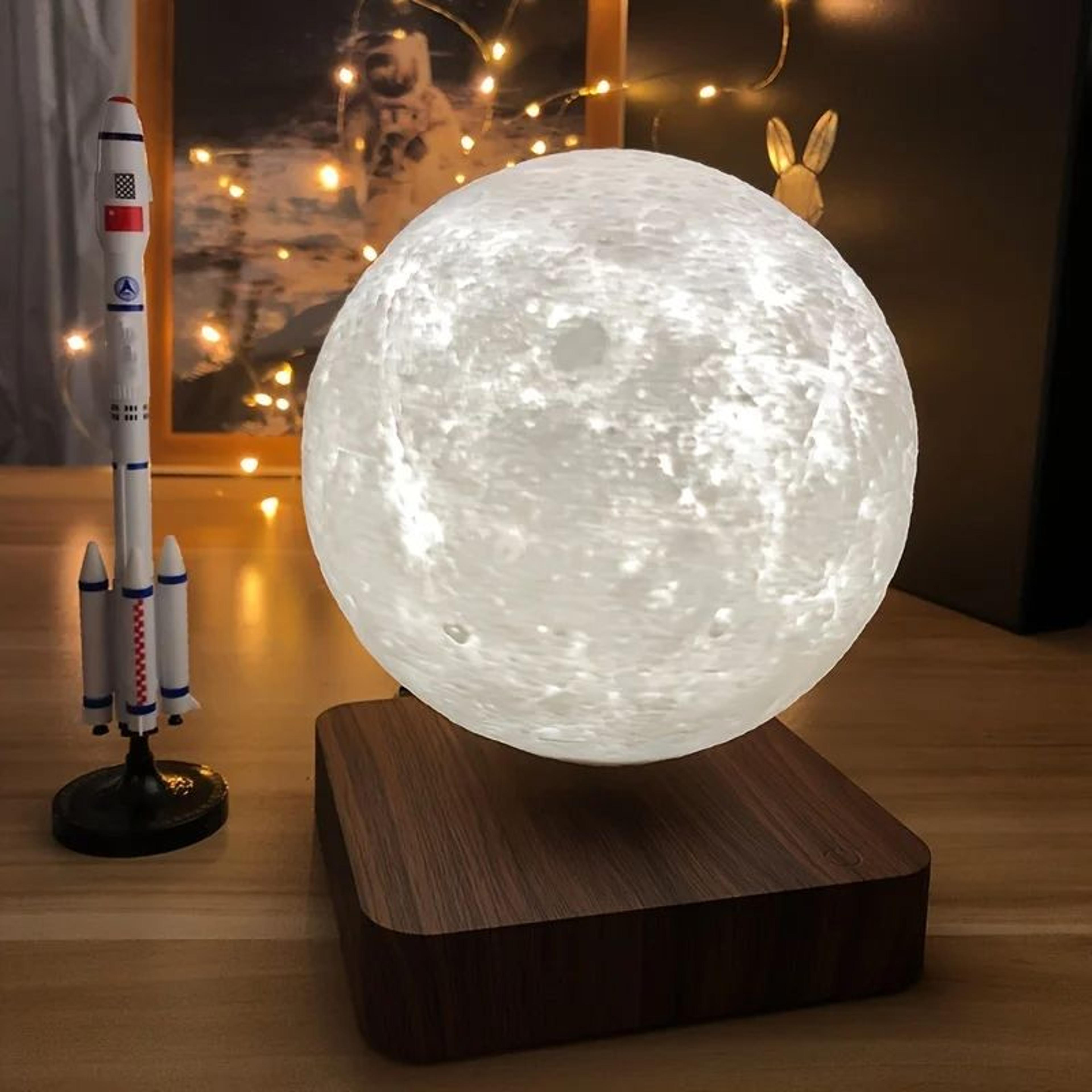 Magnetic Levitating Moon Lamp  Revolving  Floating 3D Lunar Light Unique Gifts Idea Perfect for