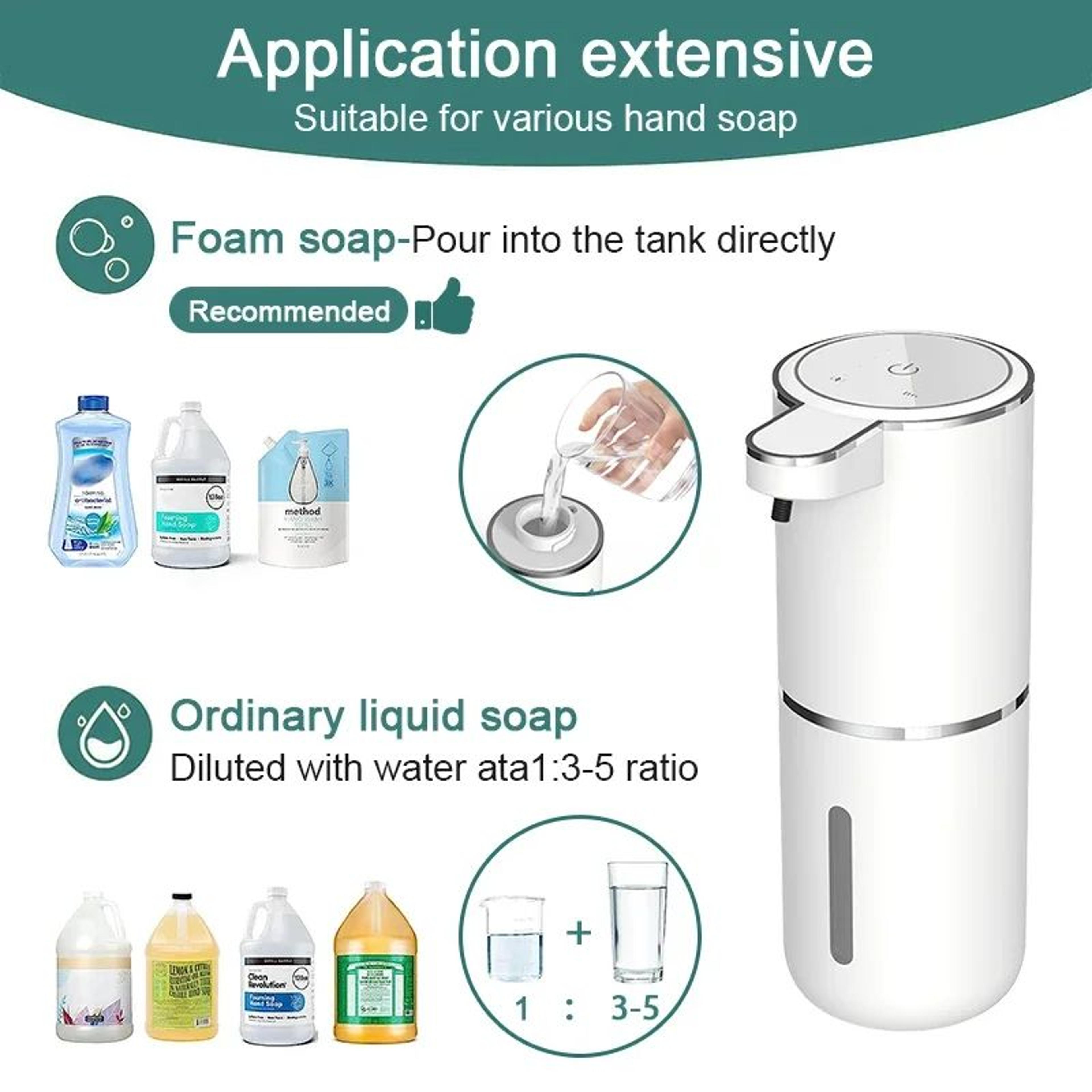 Touchless Automatic Soap Dispenser USB Charging Infrared Sensor Foam Soap Dispenser For Kitchen  Ba 4