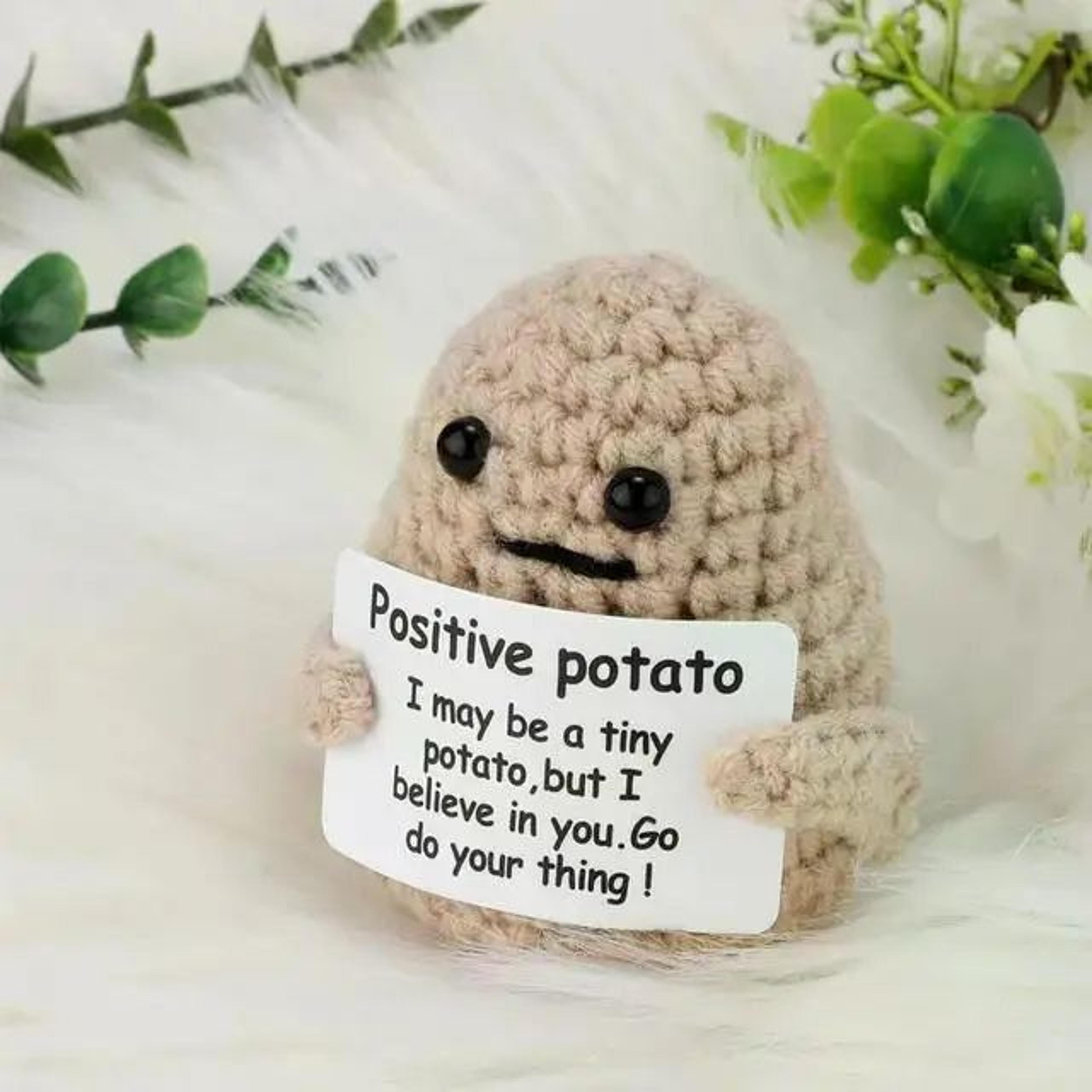 handmade positive energy potato hug pocket mini plush doll, perfect christmas gift & room decor