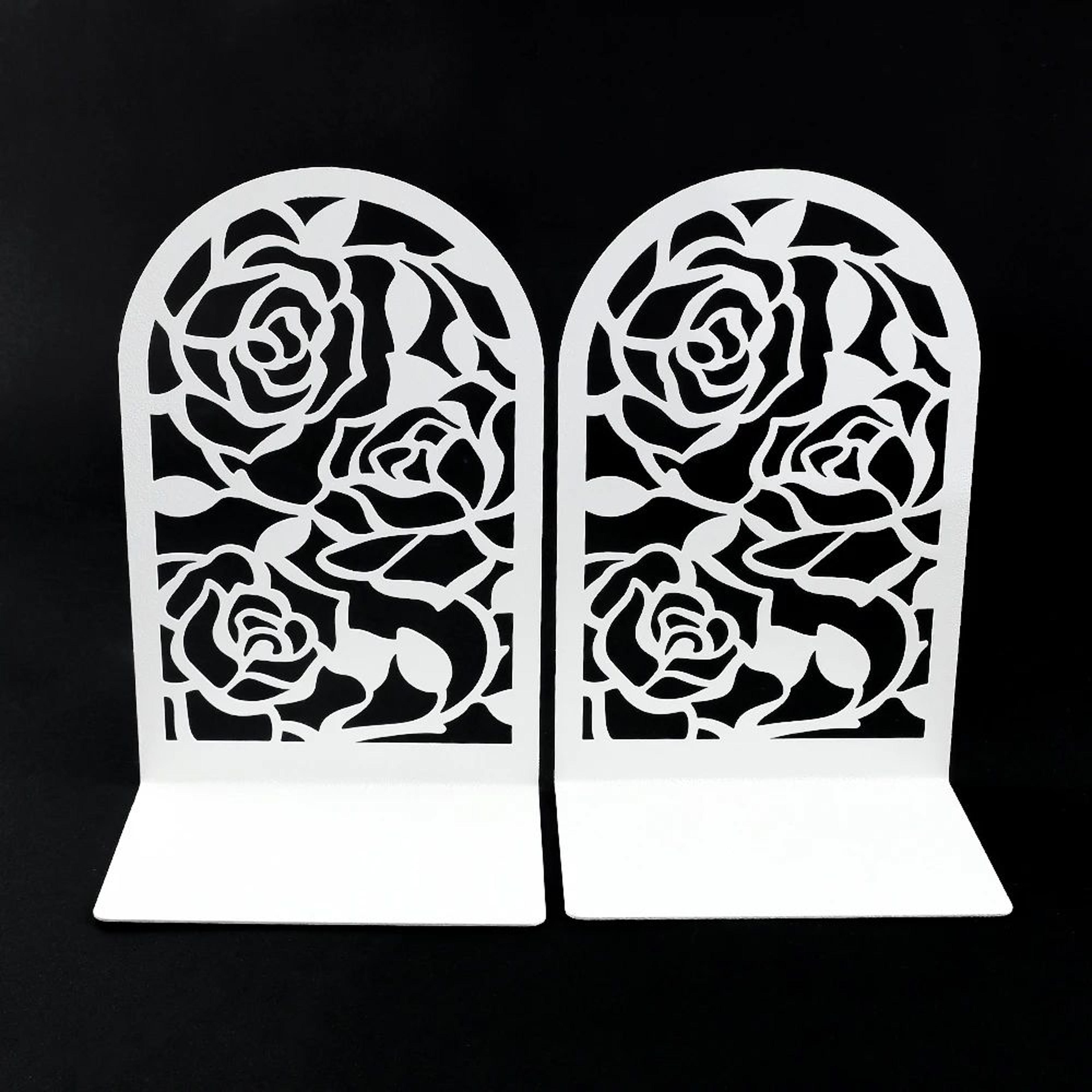 Style Rose Book Ends For Book Lovers Heavy Duty Bookend For Home  Office Book Rack Holder Gift For  4