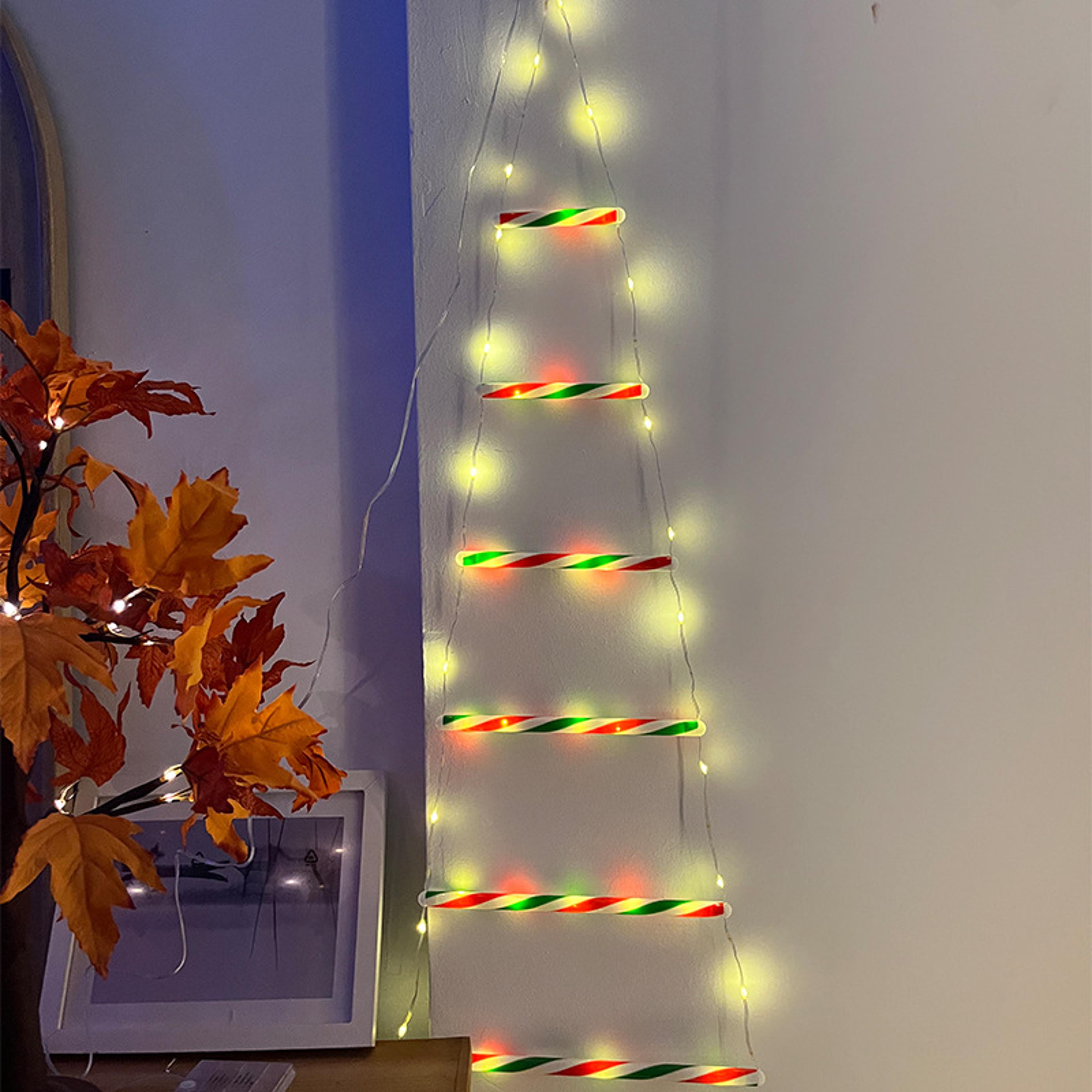Climbing Santa LED Ladder Lights  1 PlugIn Fairy Christmas Decoration Warm WhiteMulticolor 8 Modes 5