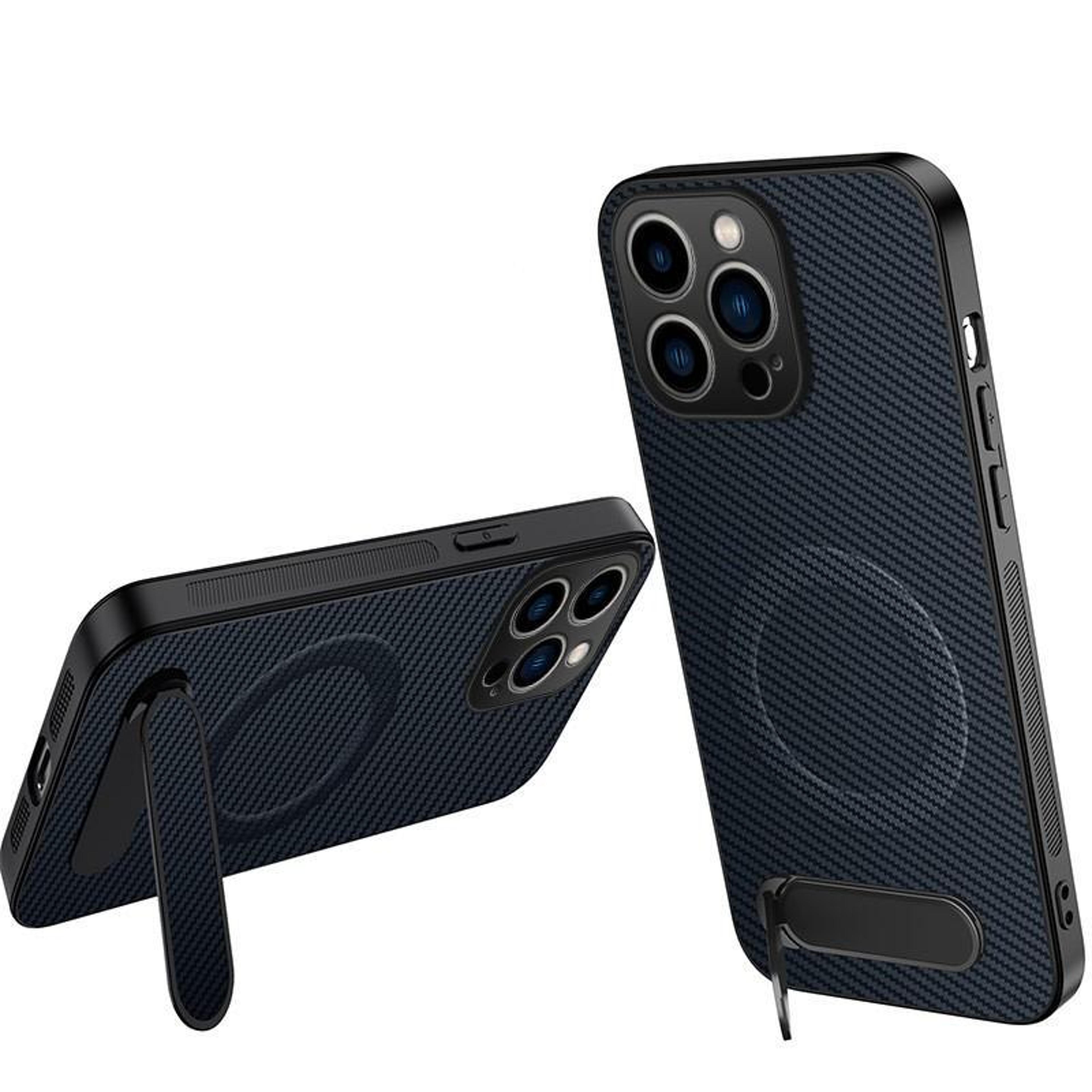Magnetic Kickstand Carbon Fiber Case For IPhone 16 Pro Shockproof Slim Phone Cover 1