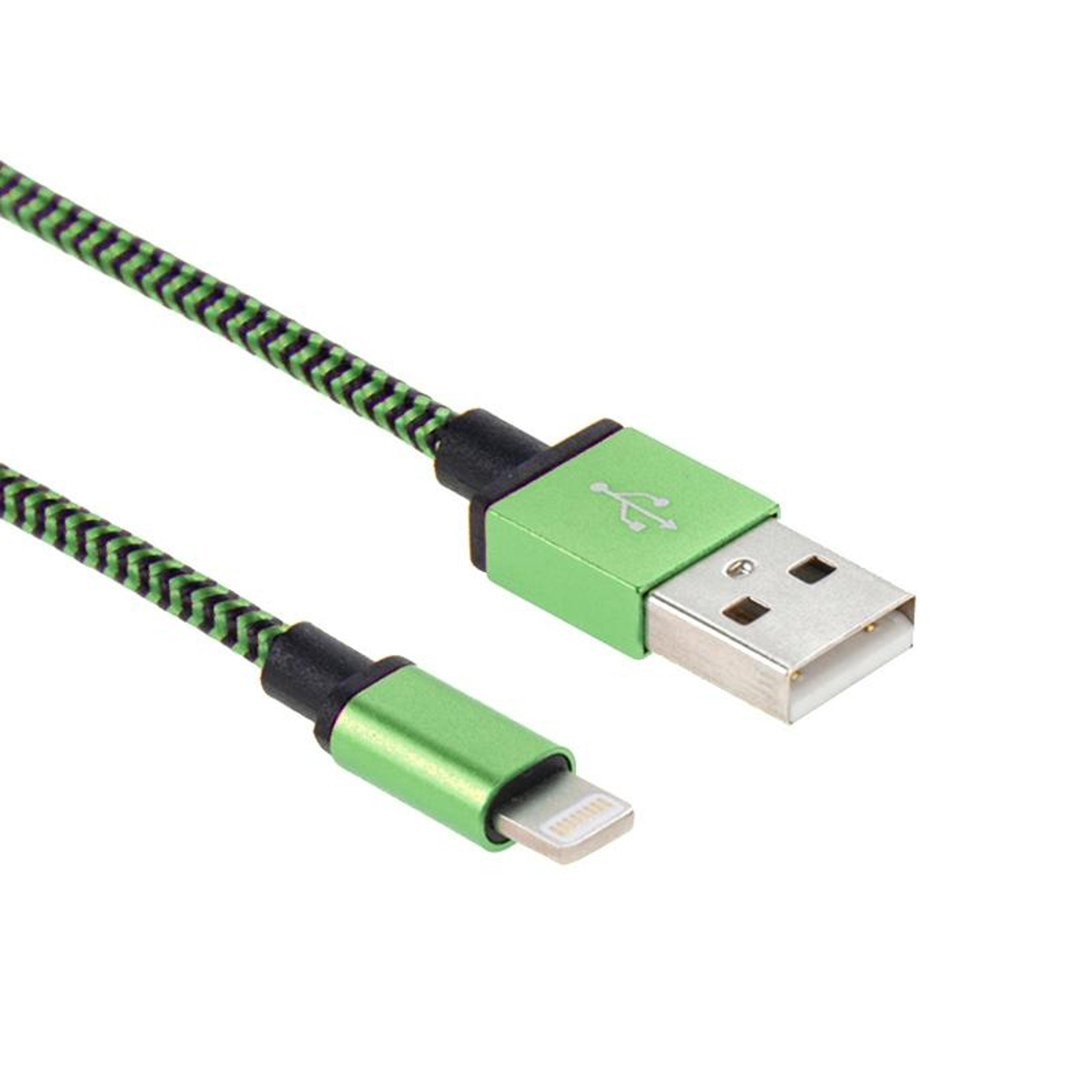 2A Woven Braided USB To Lightning Charging  Sync Cable 1m Green 3
