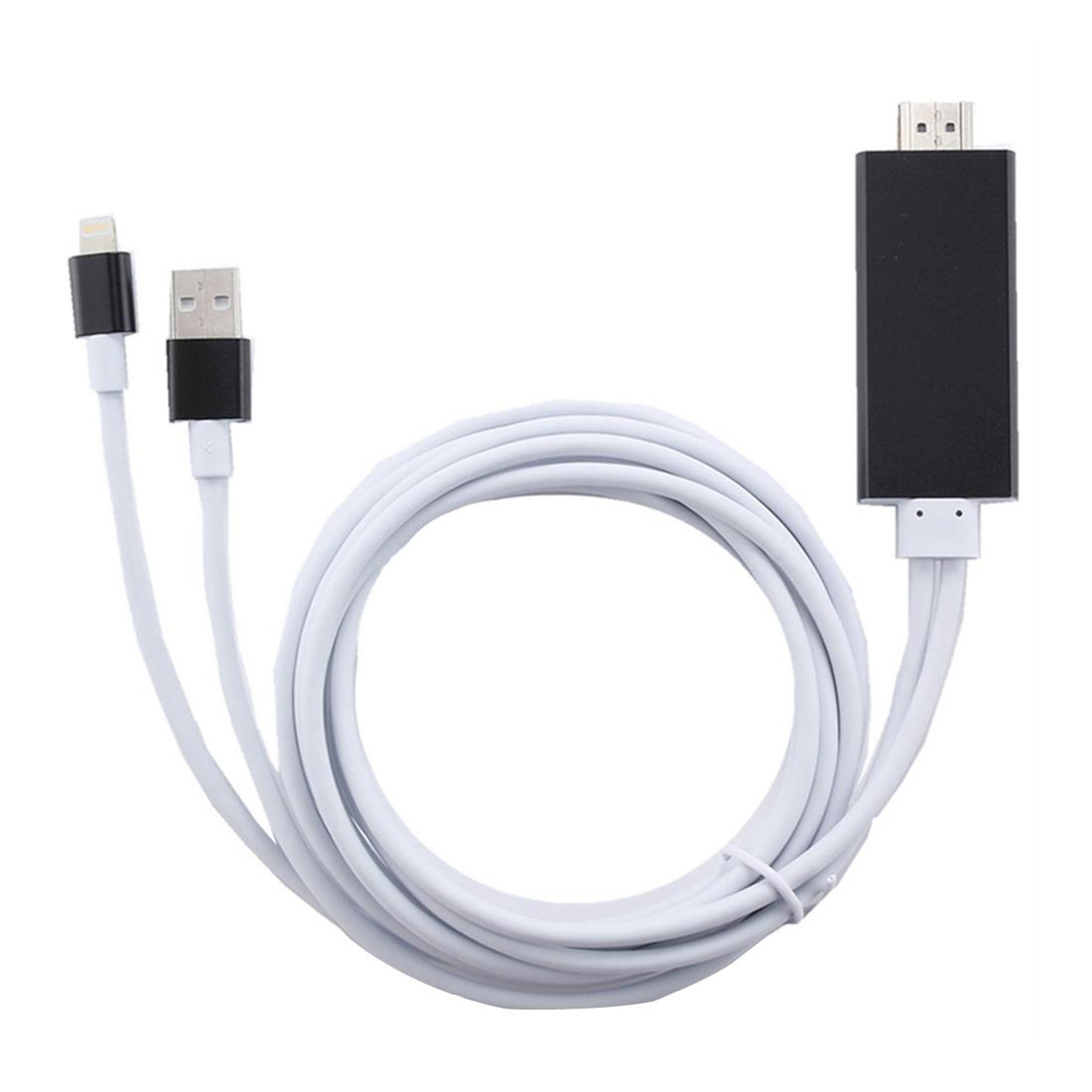 8 Pin To HDMI Adapter With USB Power For IPhone HDTV Streaming Cable 1