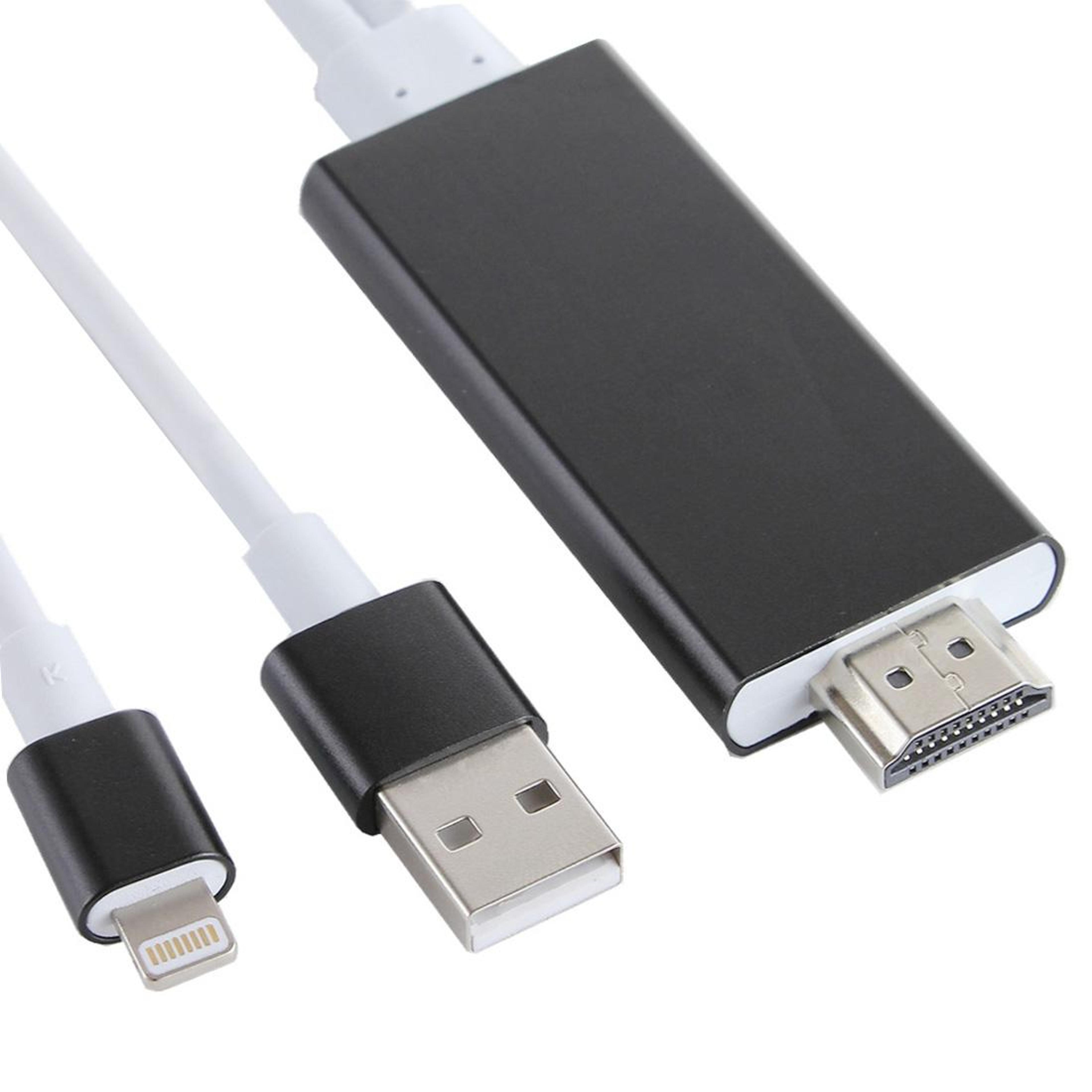 8 Pin To HDMI Adapter With USB Power For IPhone HDTV Streaming Cable 3