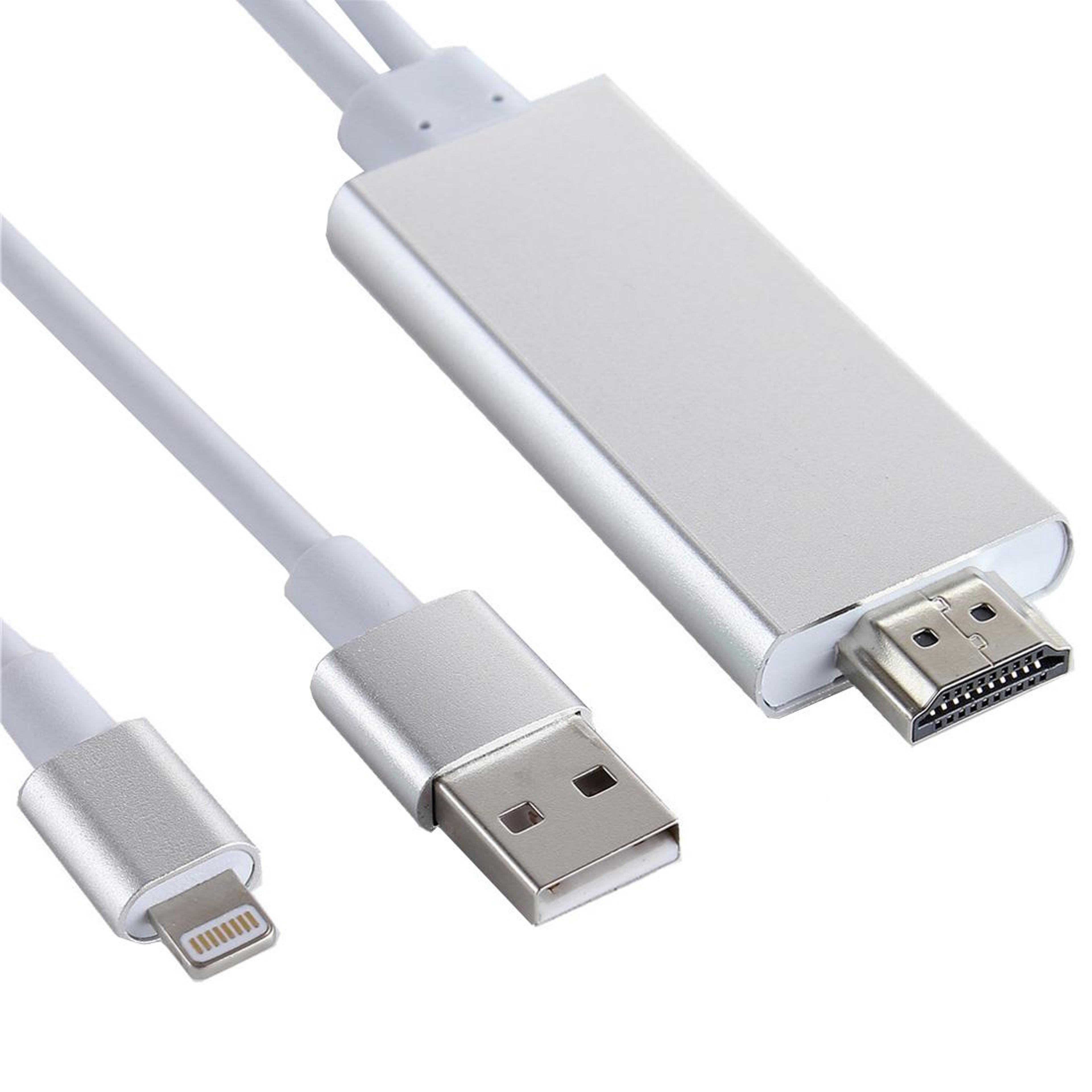8 Pin To HDMI Adapter With USB Power For IPhone HDTV Streaming Cable 5