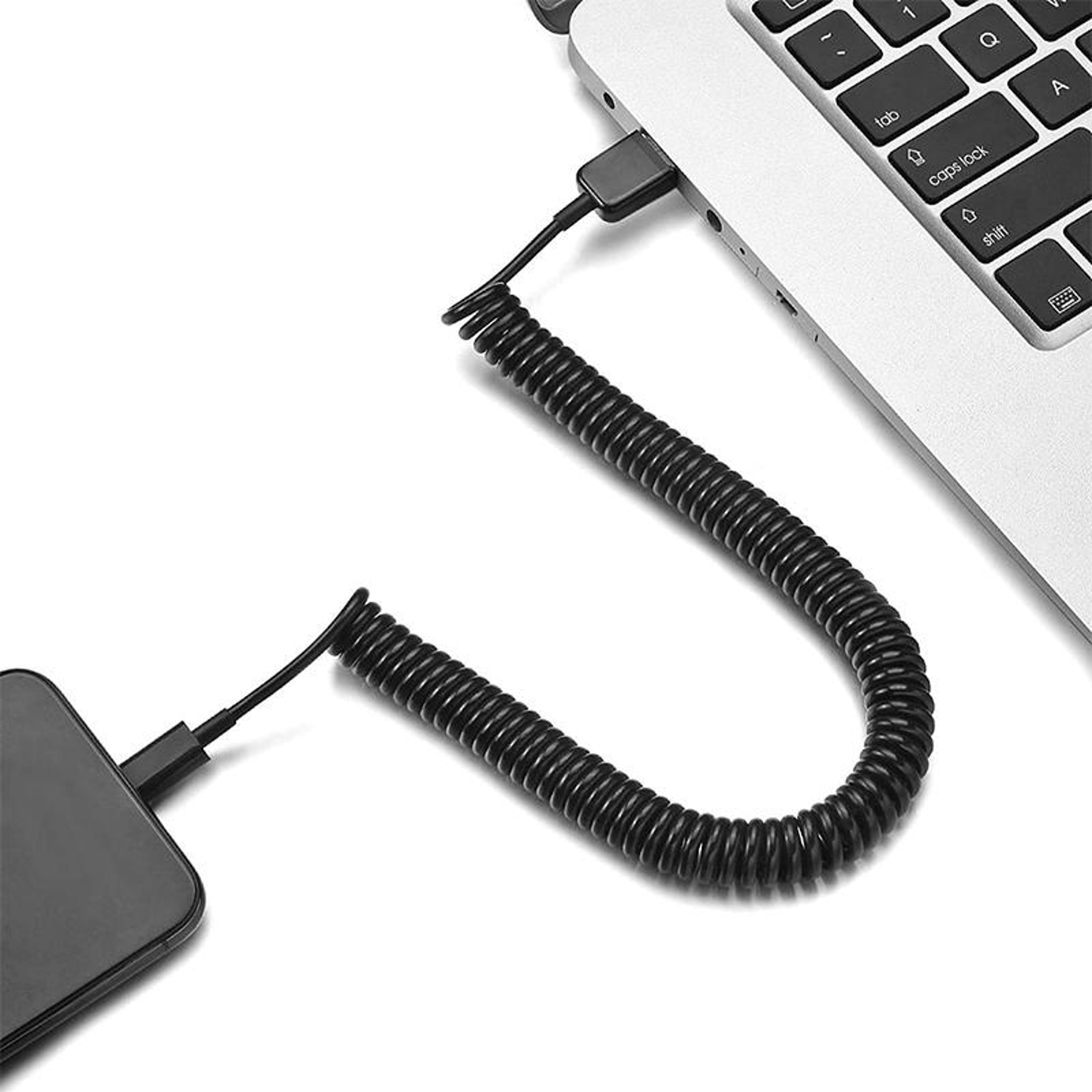 Micro USB Coiled Data Sync Charger Cable 275100cm Extendable USB Charging Cable For Travel And Dail 1