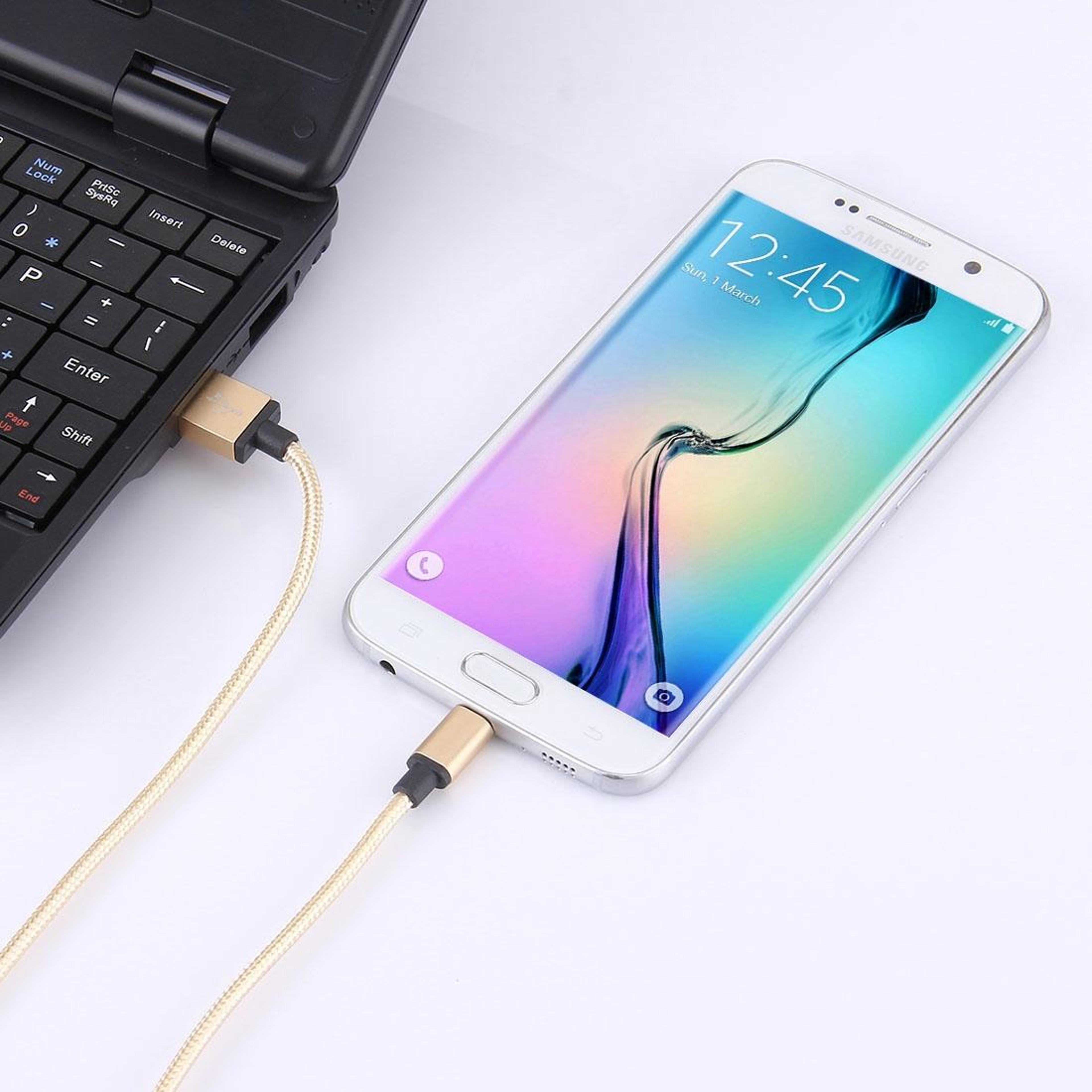 HeavyDuty Micro USB Charging Cable 1M Fast Sync Data Cable With Woven Metal Design 7