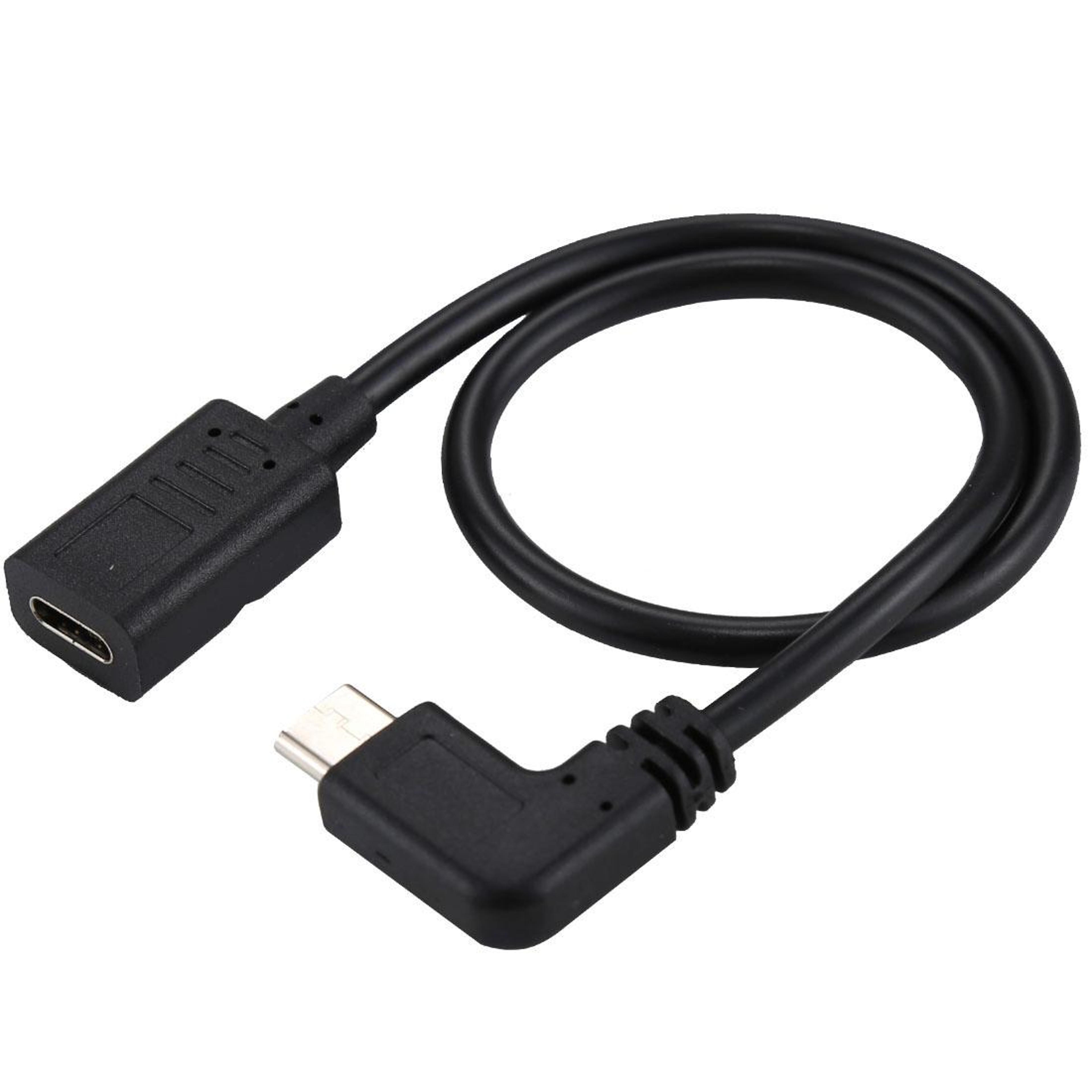 usb-c elbow adapter cable type-c female to male right angle 30cm charging & data extension