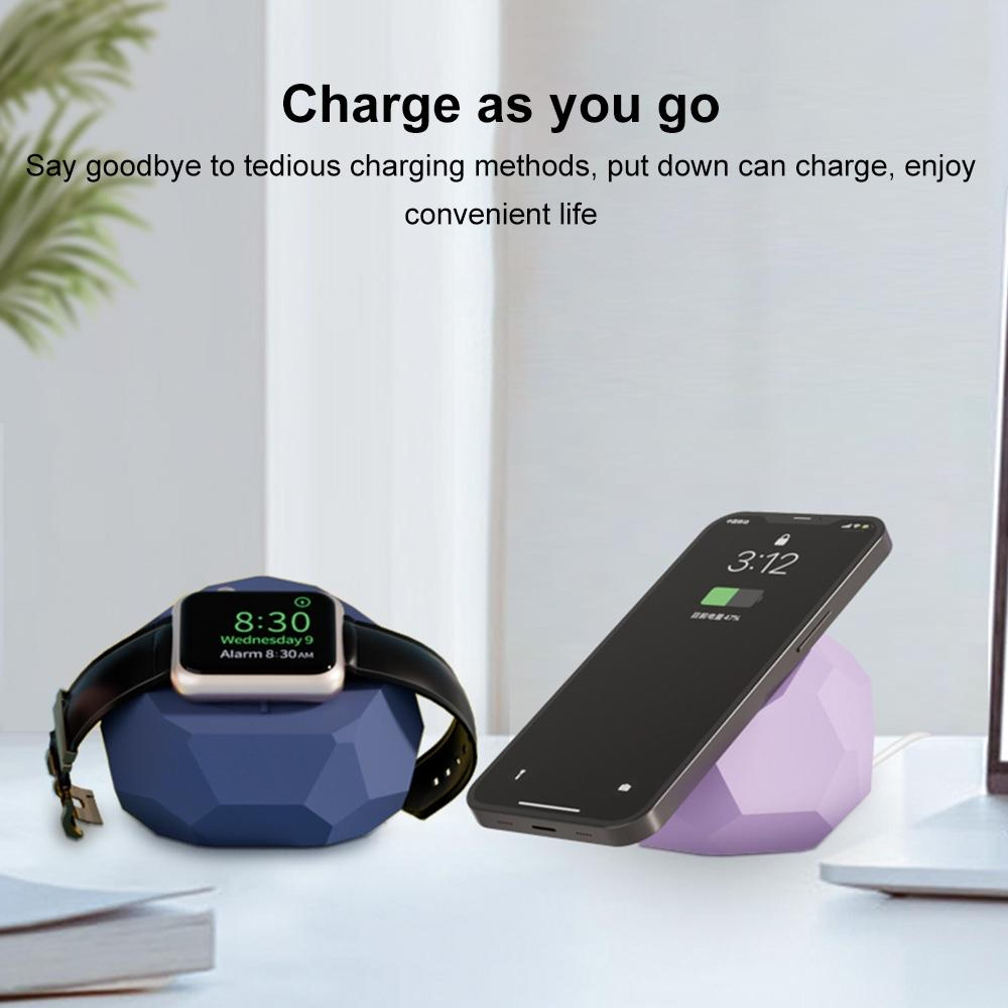 Diamond 2in1 Wireless Charging Stand For Phone  Smartwatch Silicone Dock 8