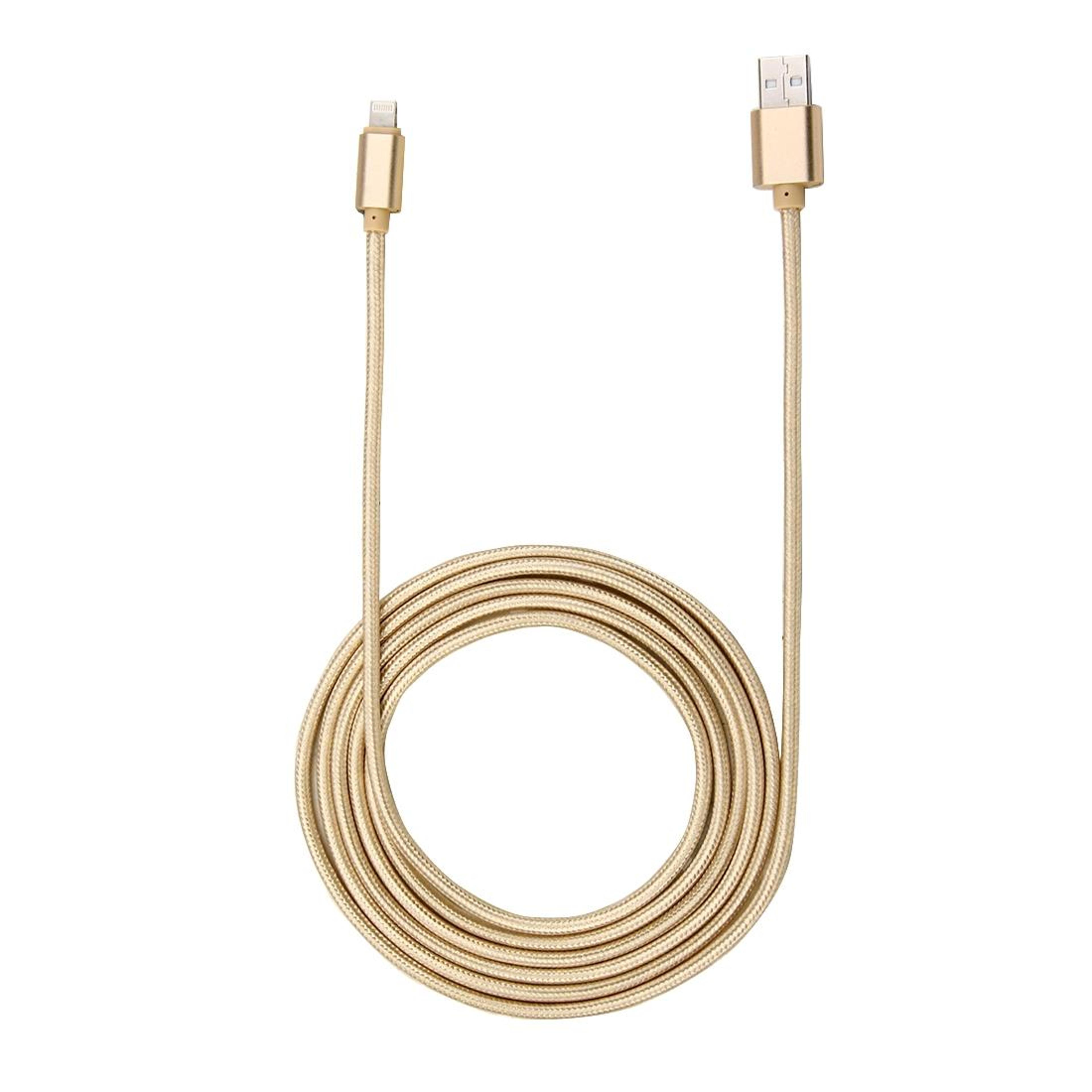 Braided Gold Lightning Charging Cable 1M Fast Sync USB Data Charger For IPhone And IPad 3