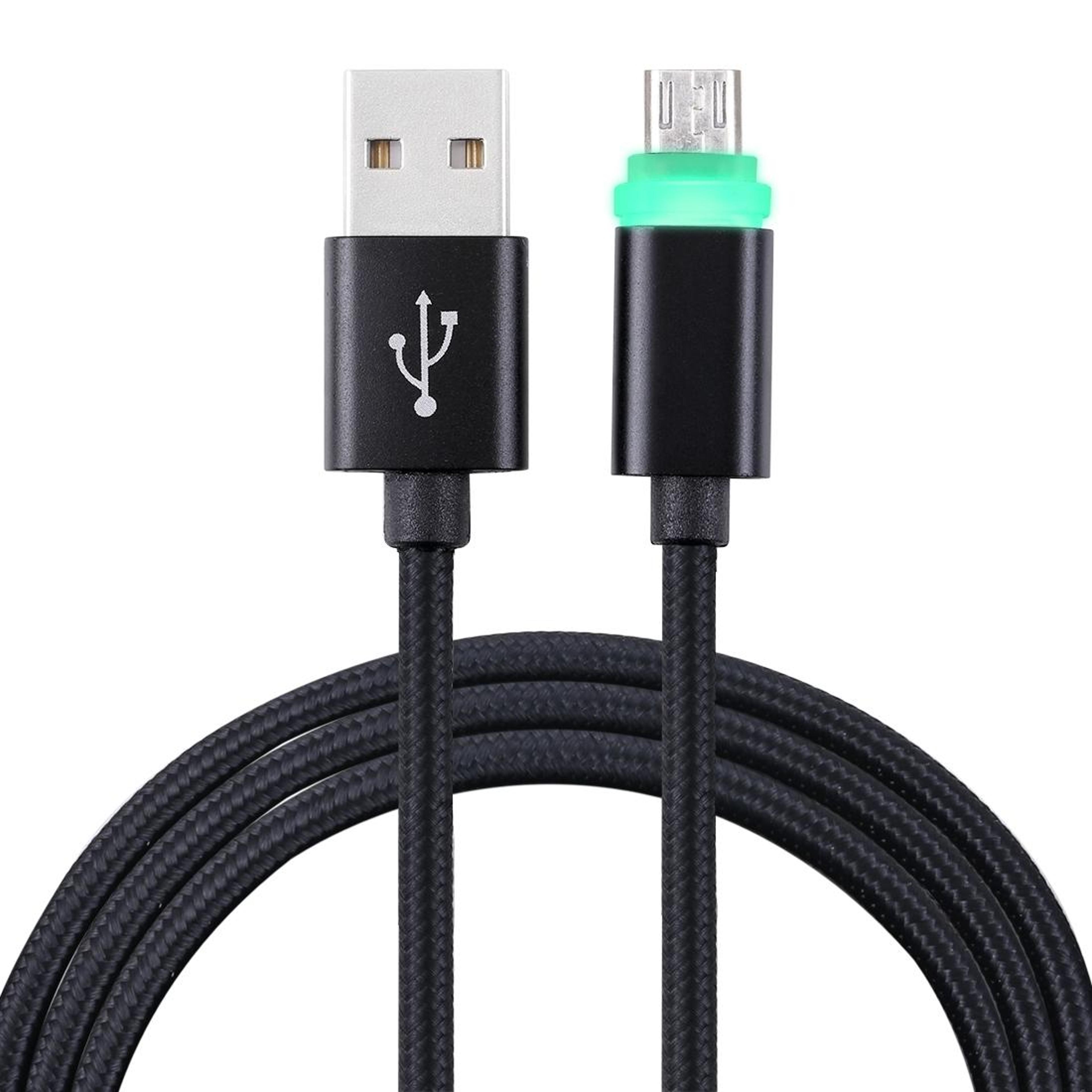 woven style micro usb cable with usb  data cable sync led indicator