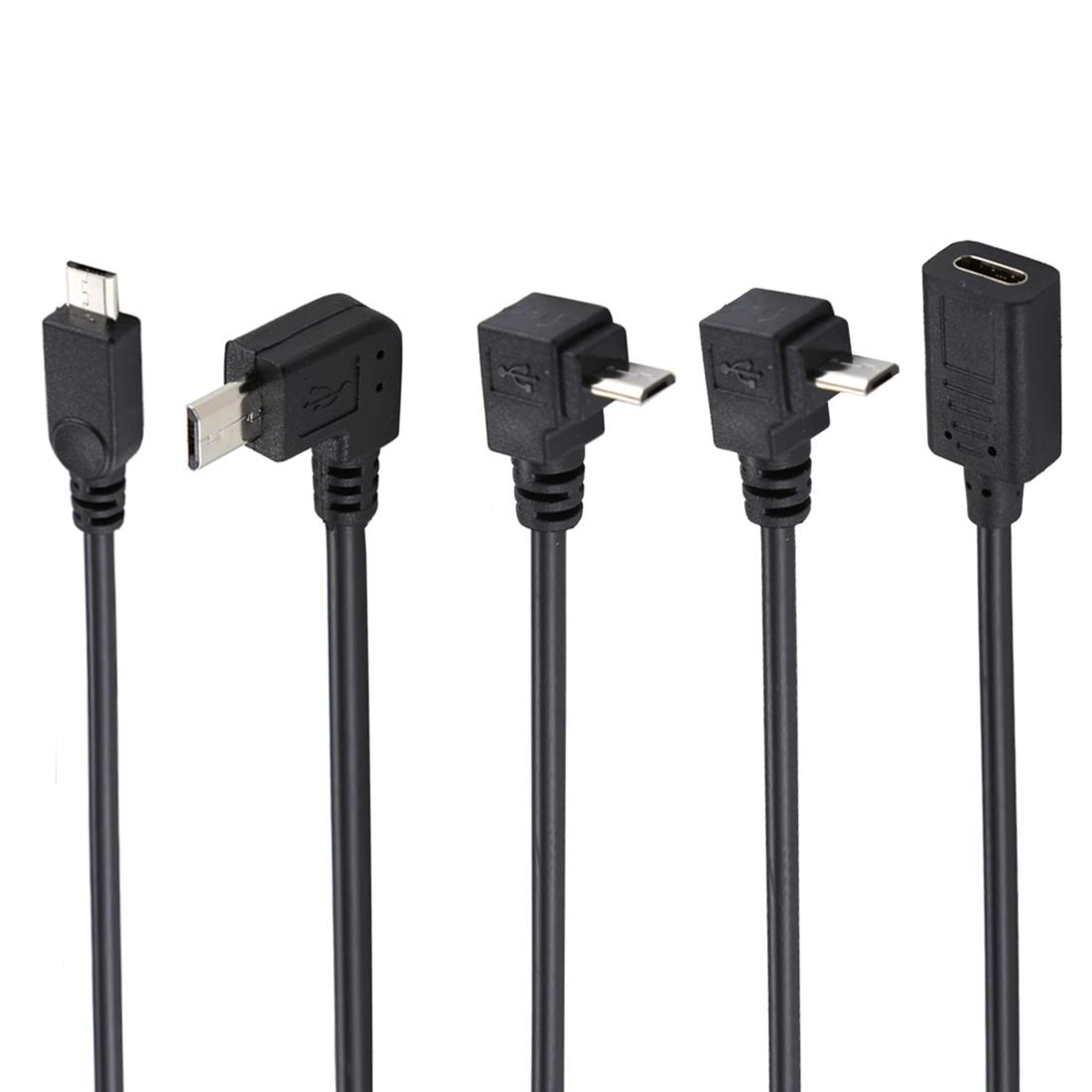 multiangle usb to micro usb adapter cable  with straight, up, down & left angles