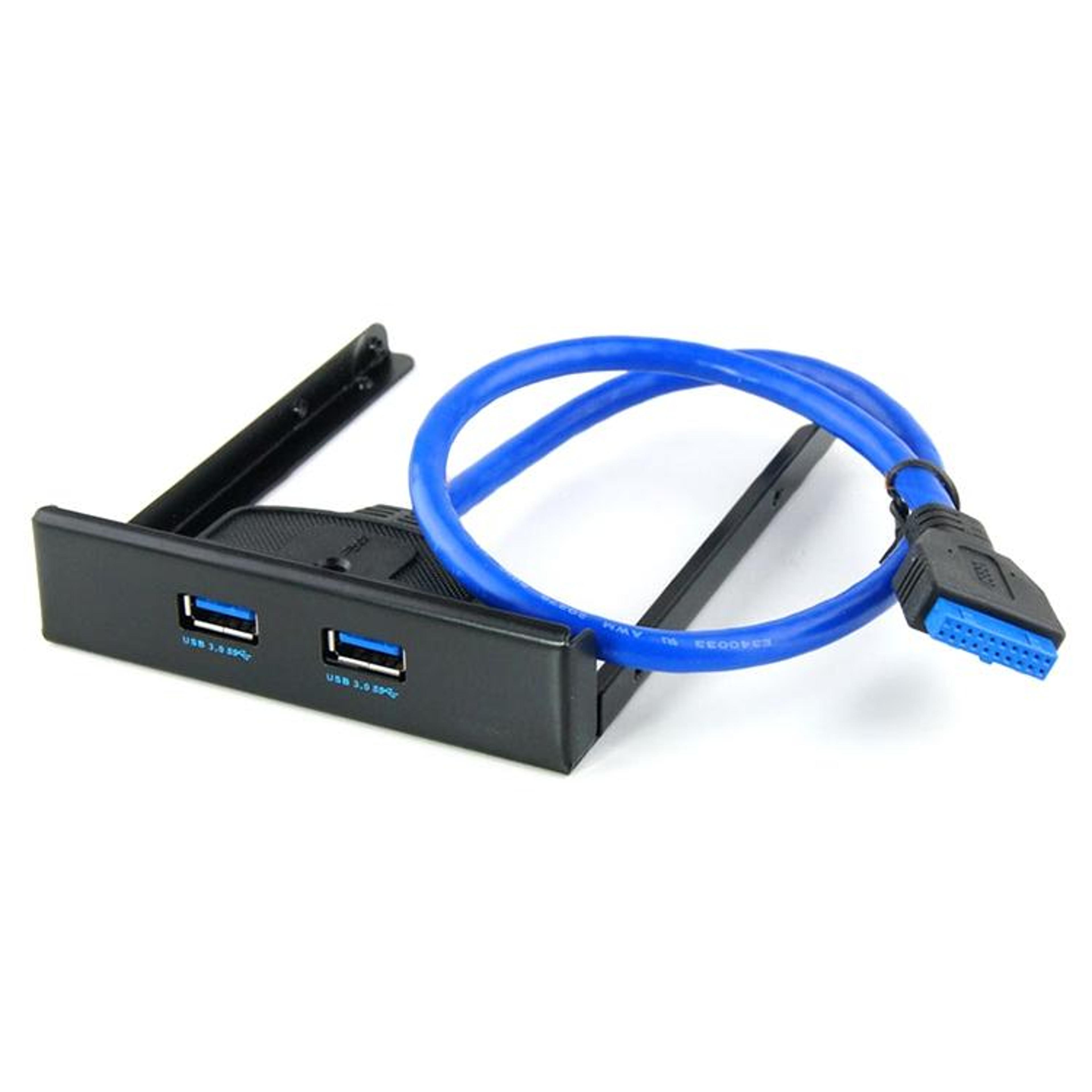 USB 30 Front Panel Hub For 35 Drive Bay Dual Port 20Pin Expansion Bracket 0