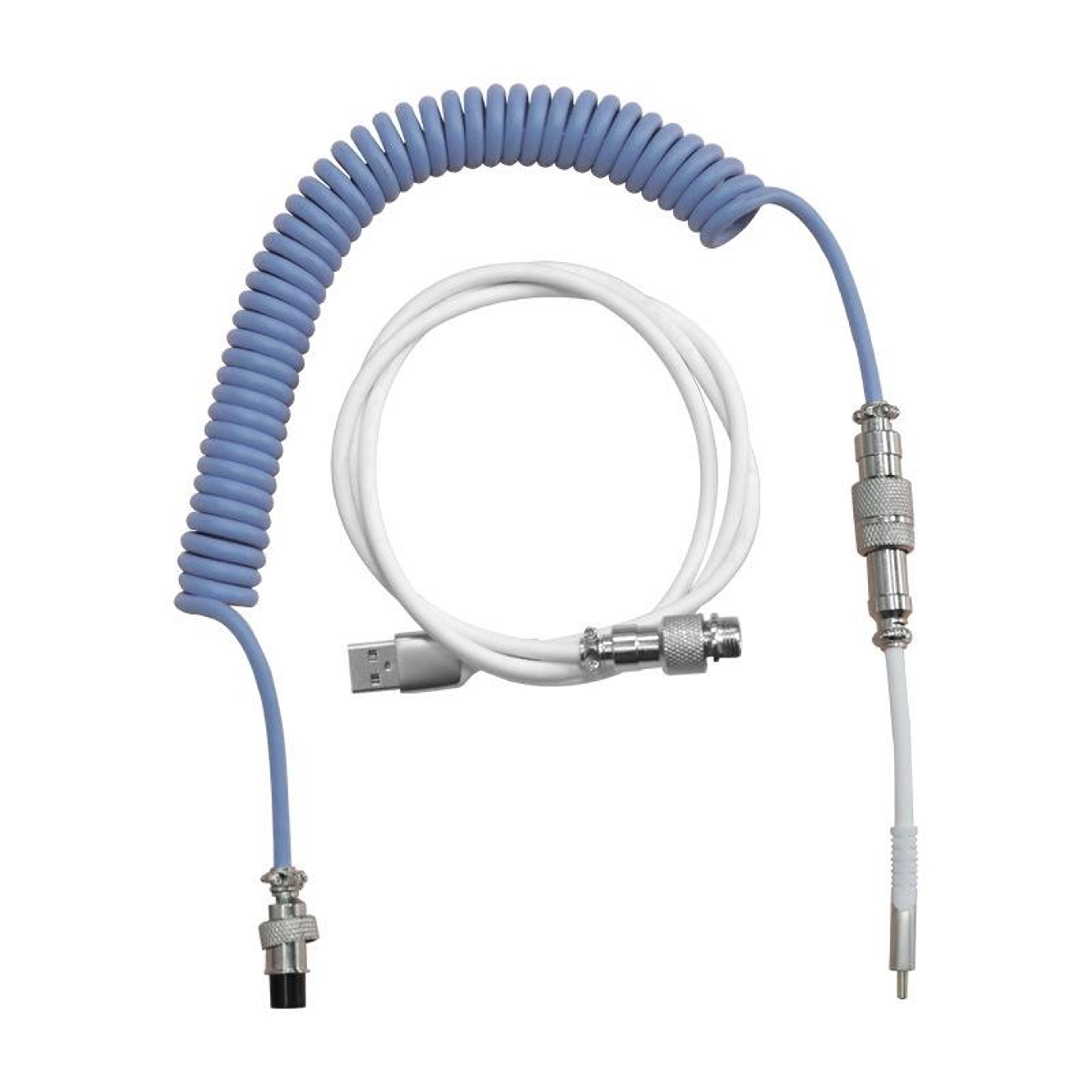 ajazz al60 2.3m usb-c coiled keyboard cable with aviator connector for mechanical keyboards