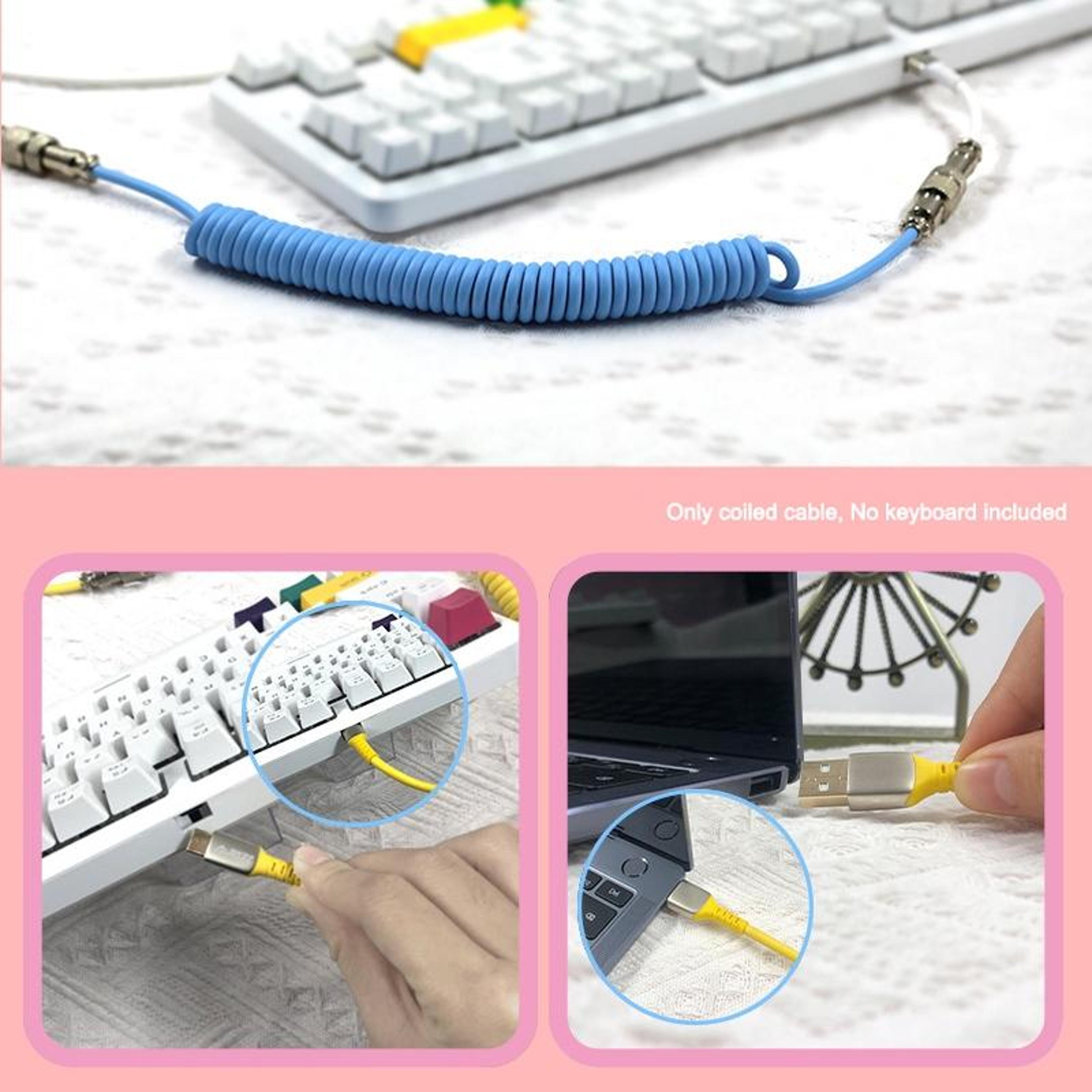 Ajazz AL60 23M USBC Coiled Keyboard Cable With Aviator Connector For Mechanical Keyboards 8